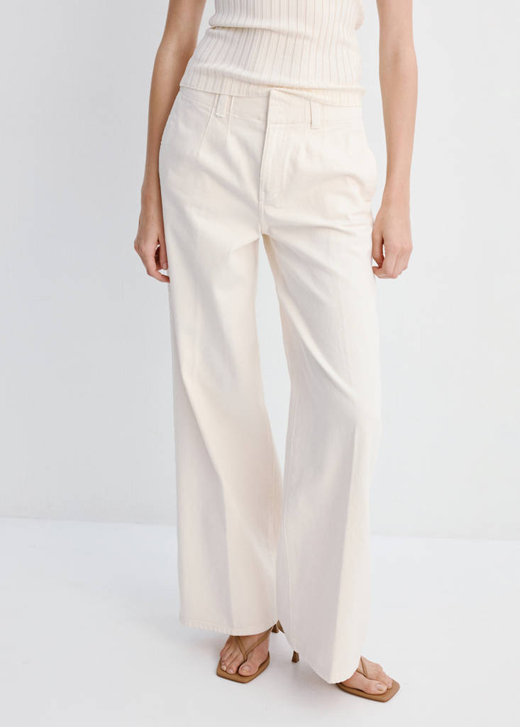 Wide leg mid-rise jeans — Off White