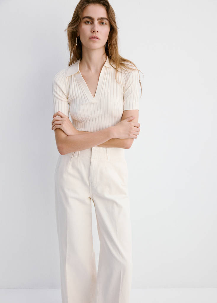 Wide leg mid-rise jeans — Off White