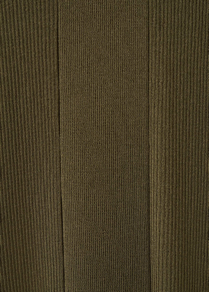 Fine-knit flared dress — Khaki