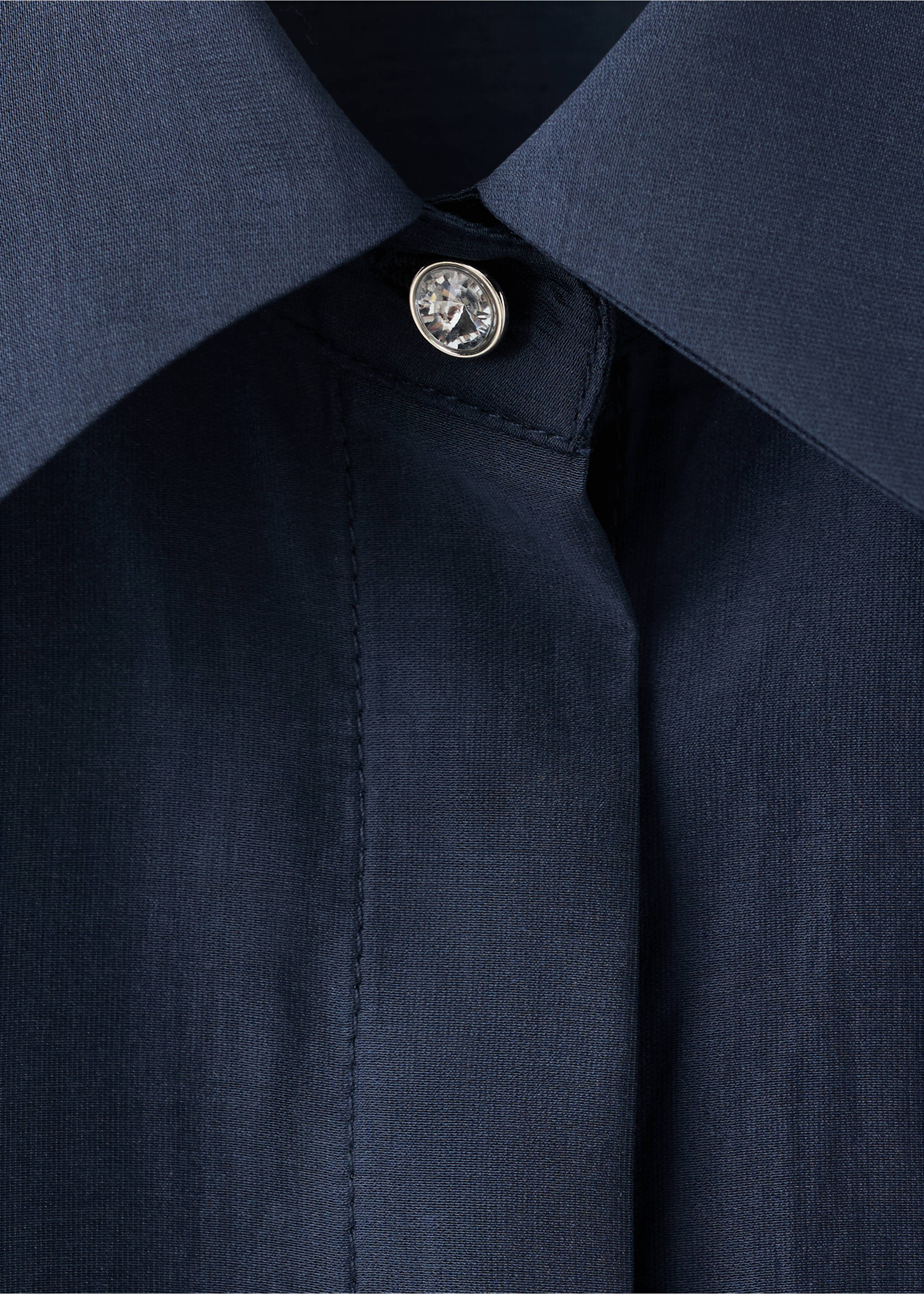 เสื้อเชิ้ตผ้าไลโอเซลล์ประดับเพชร - รายละเอียดของสินค้า 8, สีกรมท่า. Ref: 27085825-00.