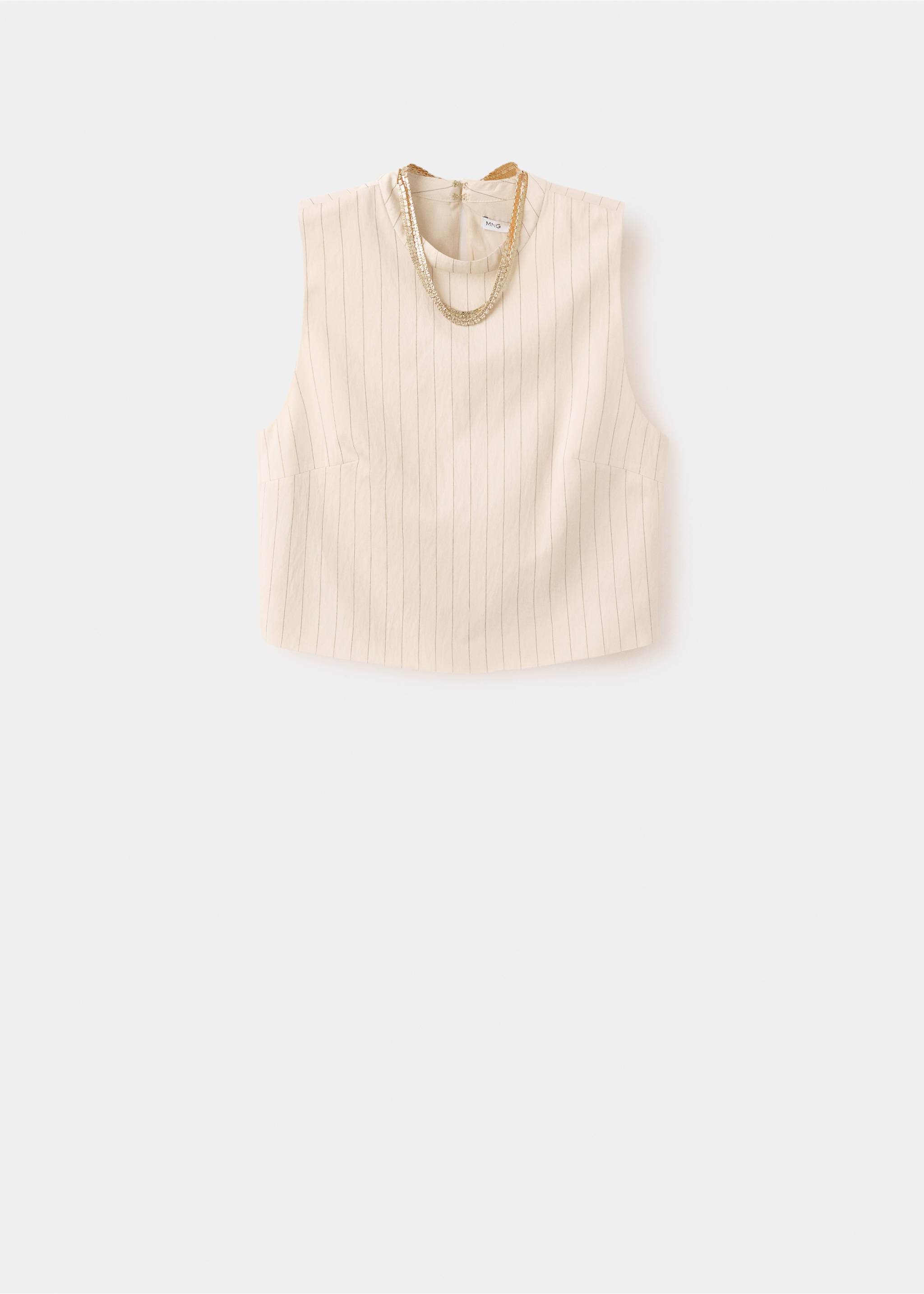 Chain detail top - Article without model, Off White. Ref: 27085826-01.