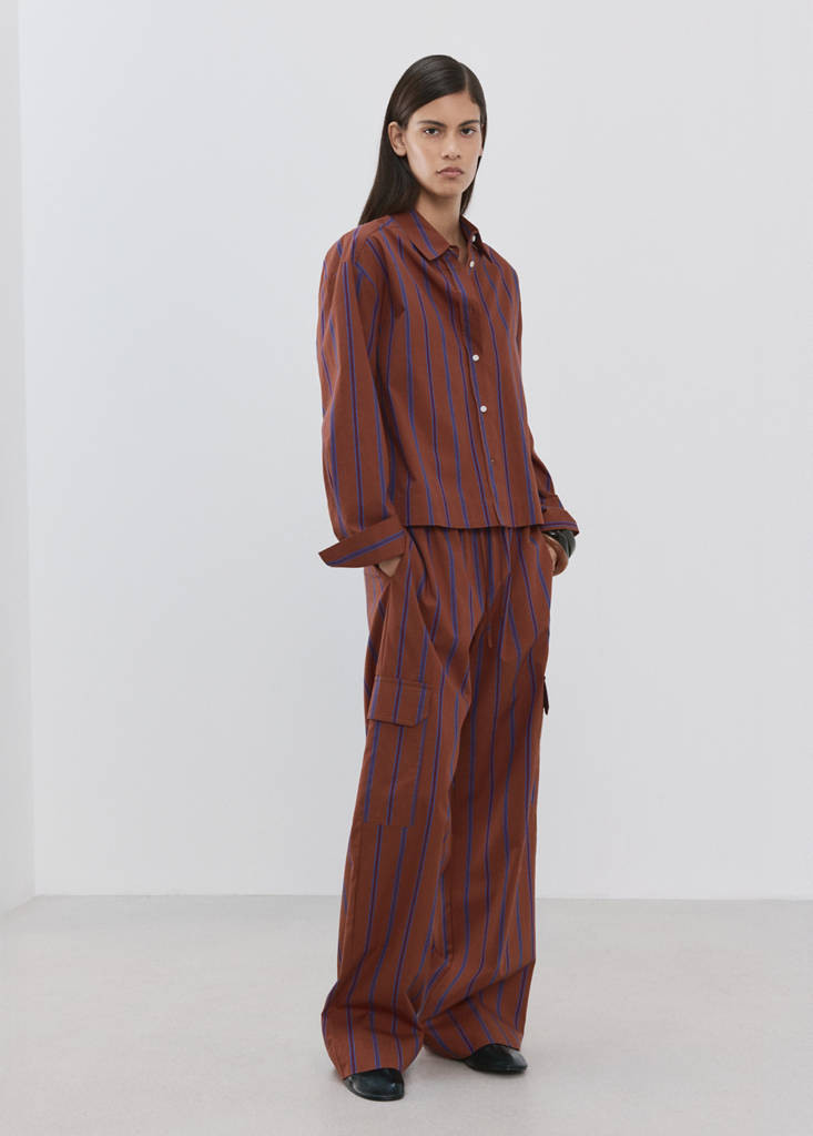 MANGO - Pantalon cargo poches latérales rouge-orangé - XS