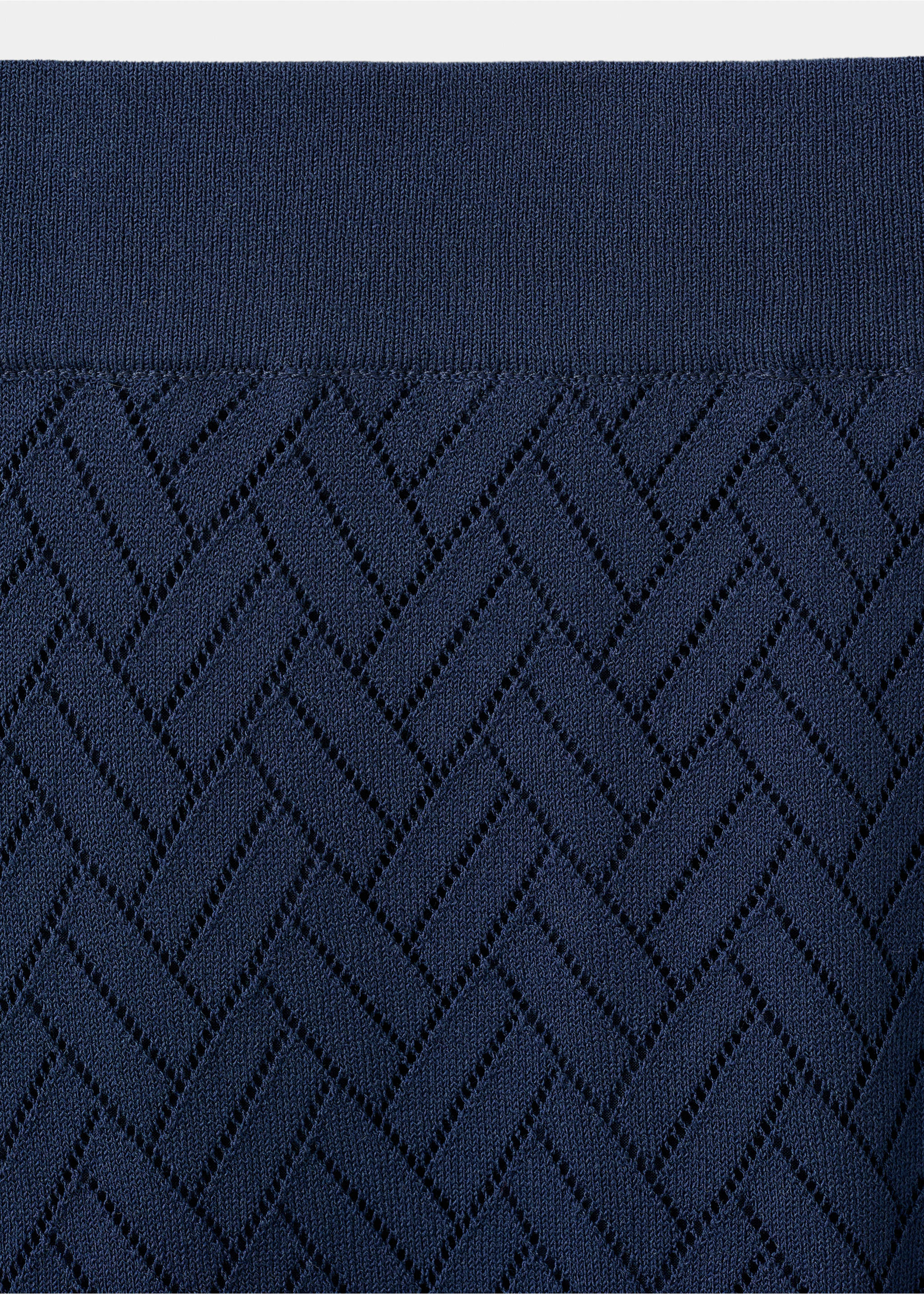 Long knitted skirt - Details of the article 8, Navy. Ref: 27085829-00.