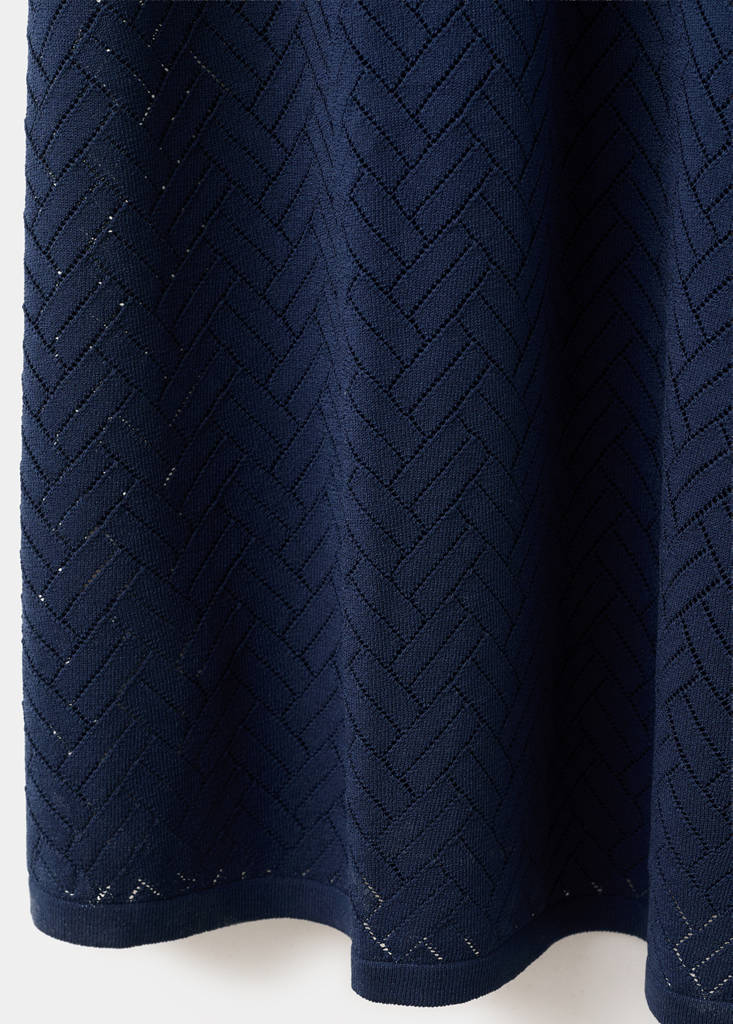 Long knitted skirt — Navy