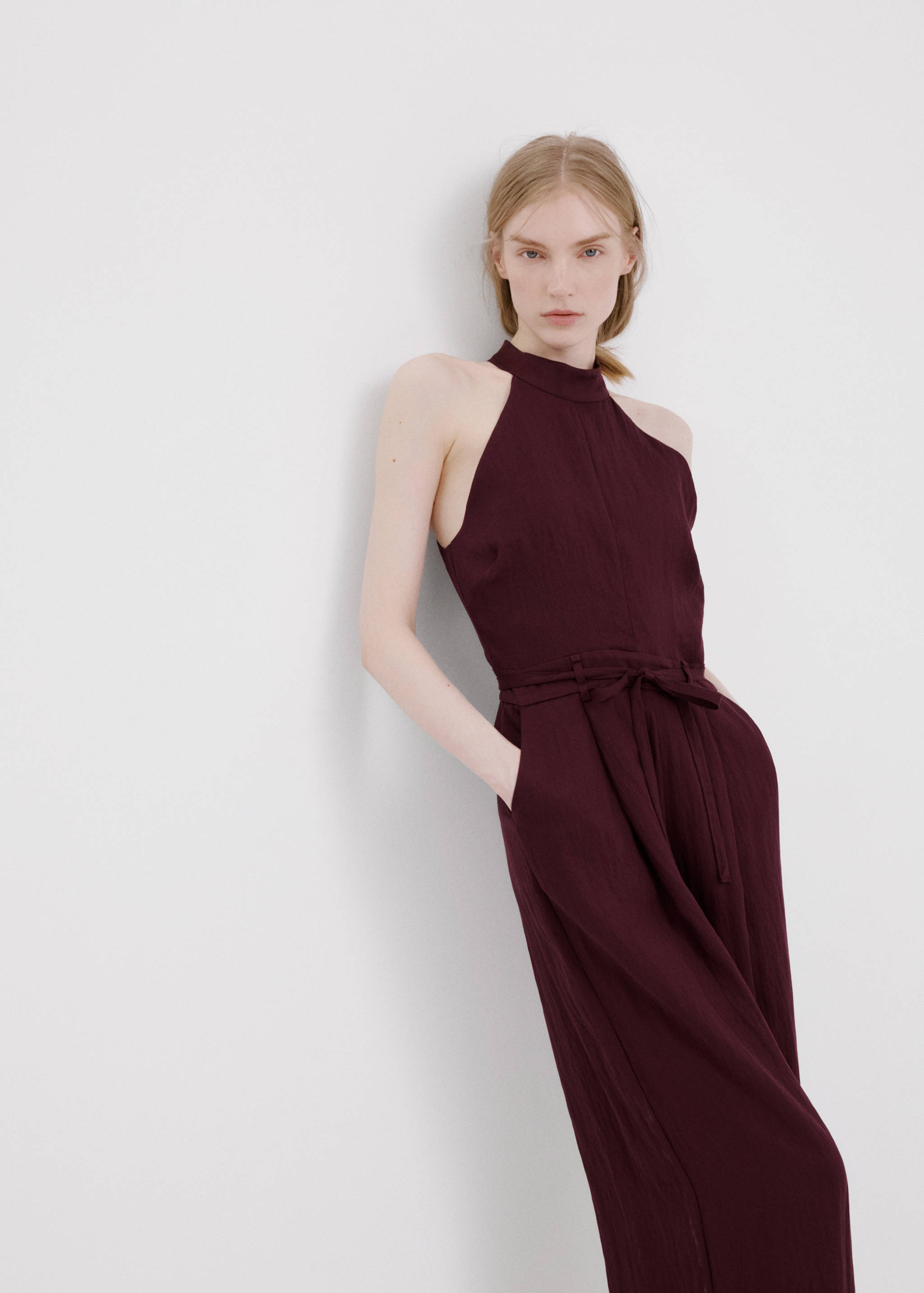 Lyocell halter neck jumpsuit - Medium plane