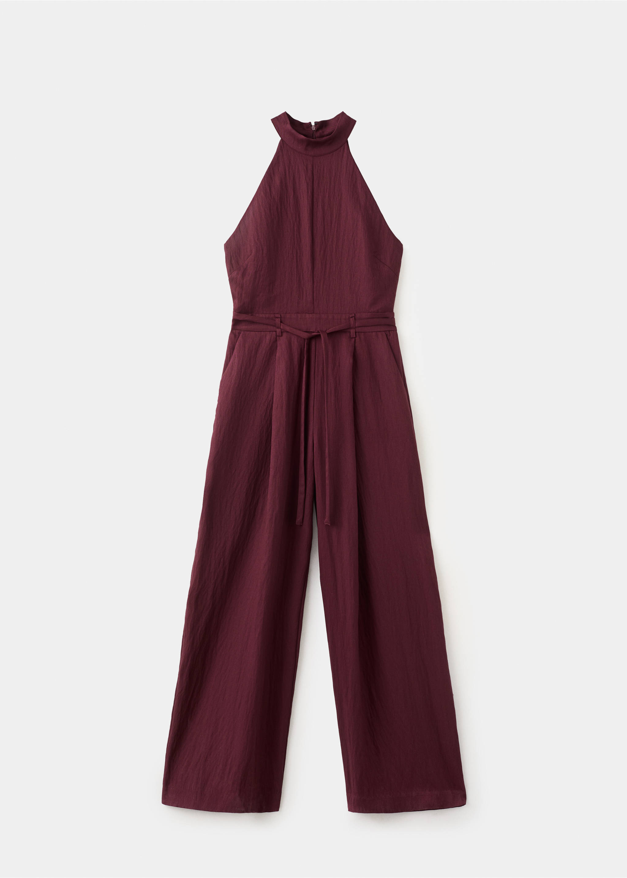 Lyocell halter neck jumpsuit - Article without model, Wine. Ref: 27085830-00.