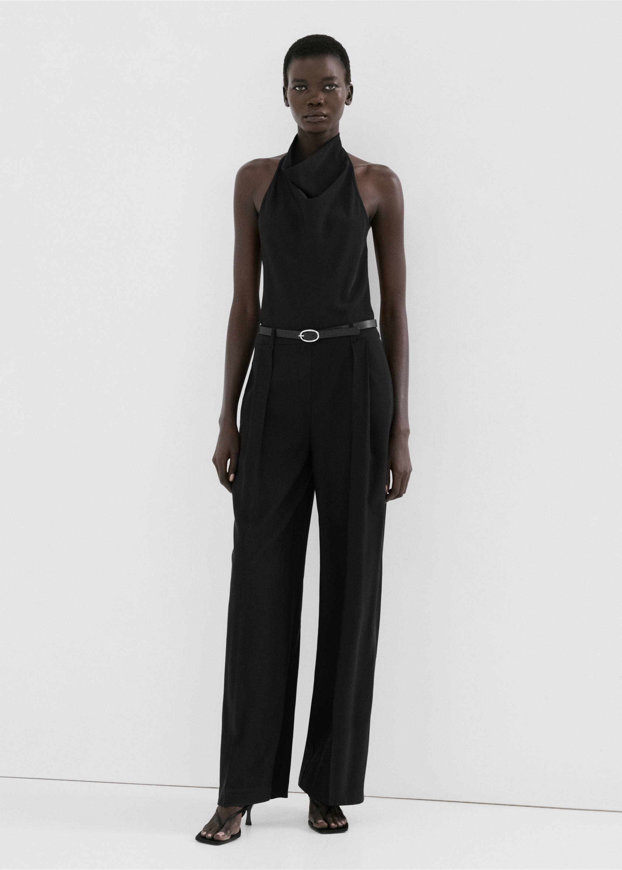 Mono cuello halter combinado - Plano general, Negro. Ref: 27085831-00.