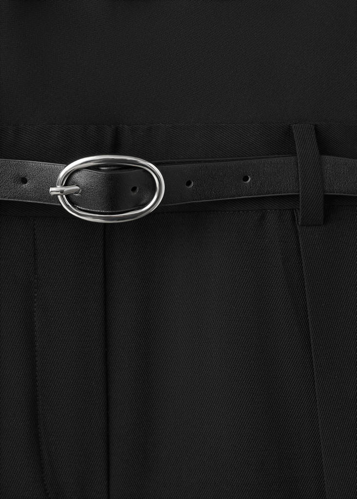Halter neck jumpsuit with combined detailing — Black