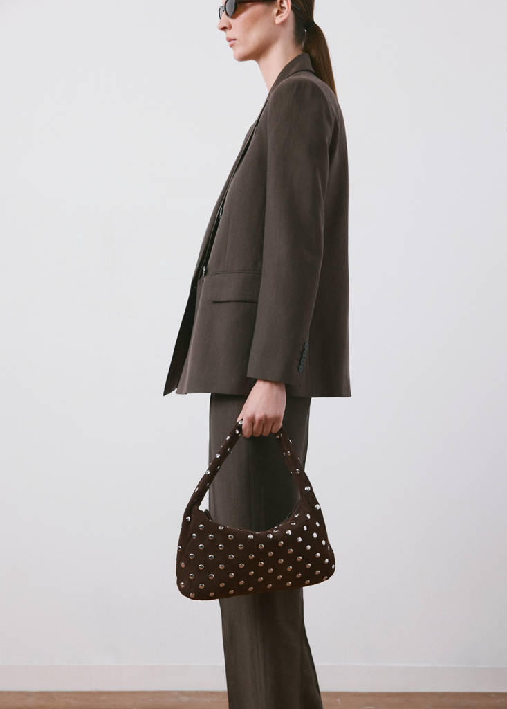 Straight-fit lyocell suit jacket — Chocolate