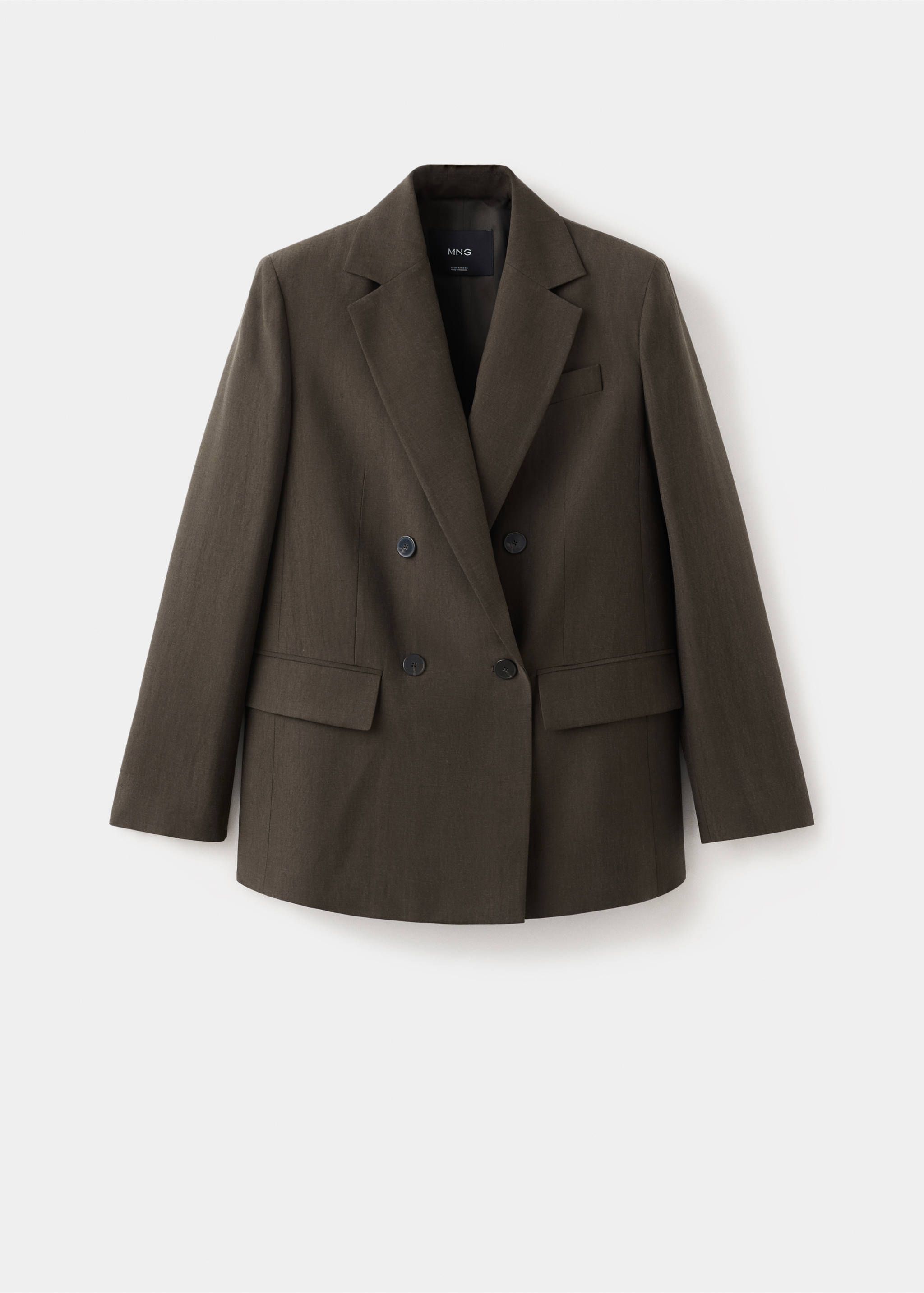 스트레이트 리오셀 수트 블레이저 - 모델 없는 상품, 초콜렛. Ref: 27085832-00.