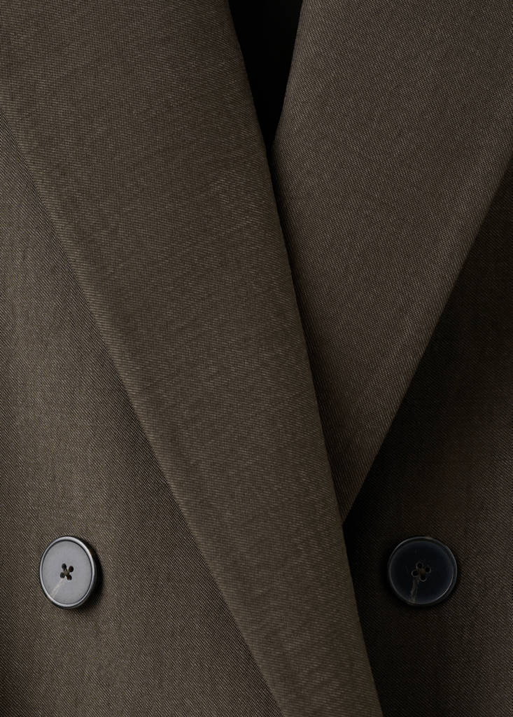 Straight-fit lyocell suit jacket — Chocolate