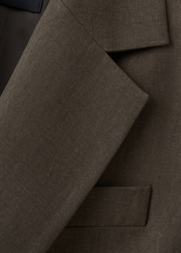 Straight-fit lyocell suit jacket — Chocolate
