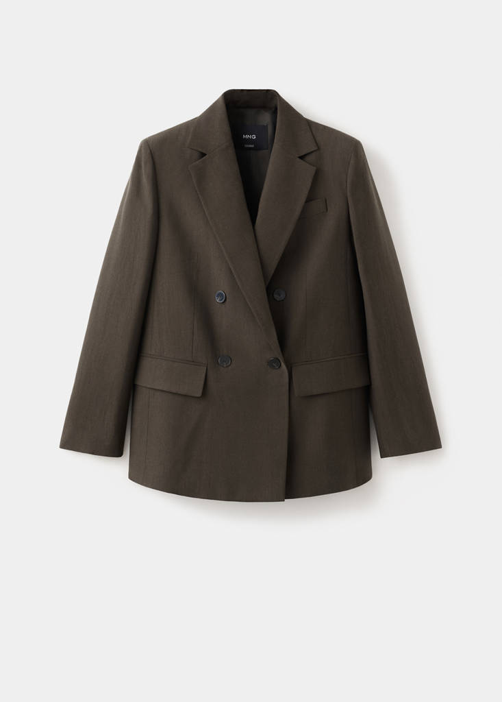 Straight-fit lyocell suit jacket — Chocolate
