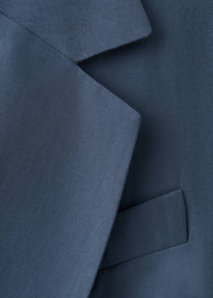 Straight-fit lyocell suit jacket — Blue