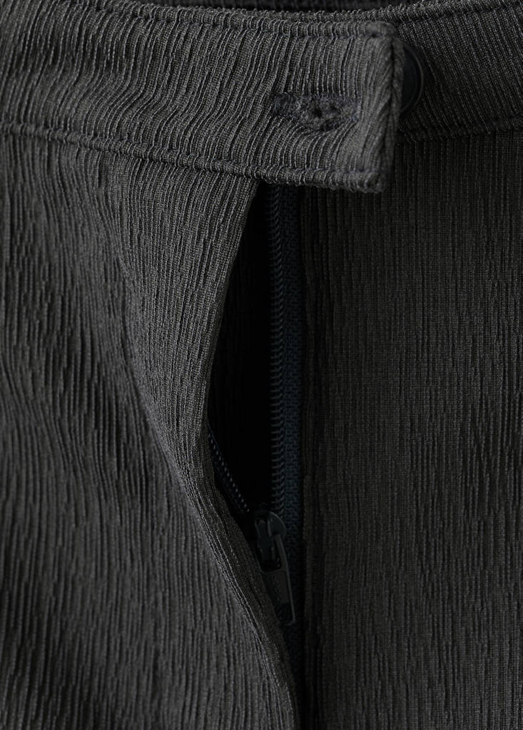 Straight-leg crinkle trousers with a mid-rise — Grey