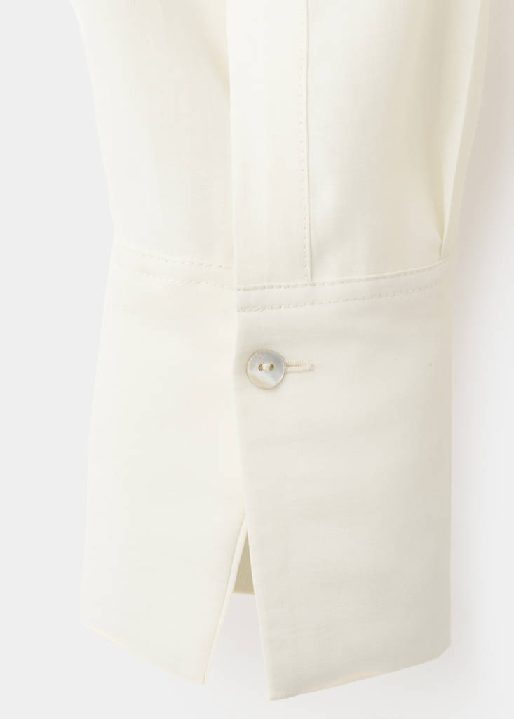 Scarf collar blouse — Ecru