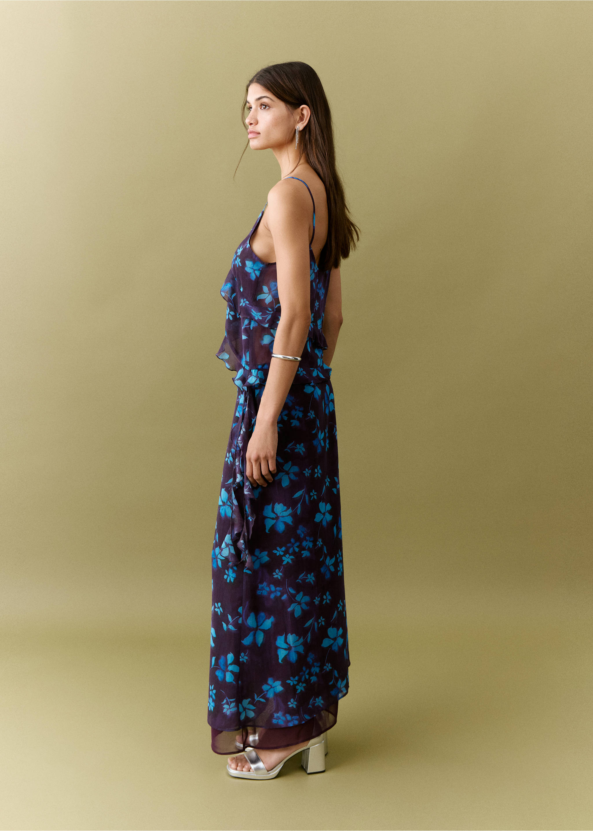 Floral print skirt - Medium plane, Purple. Ref: 27085837-00.