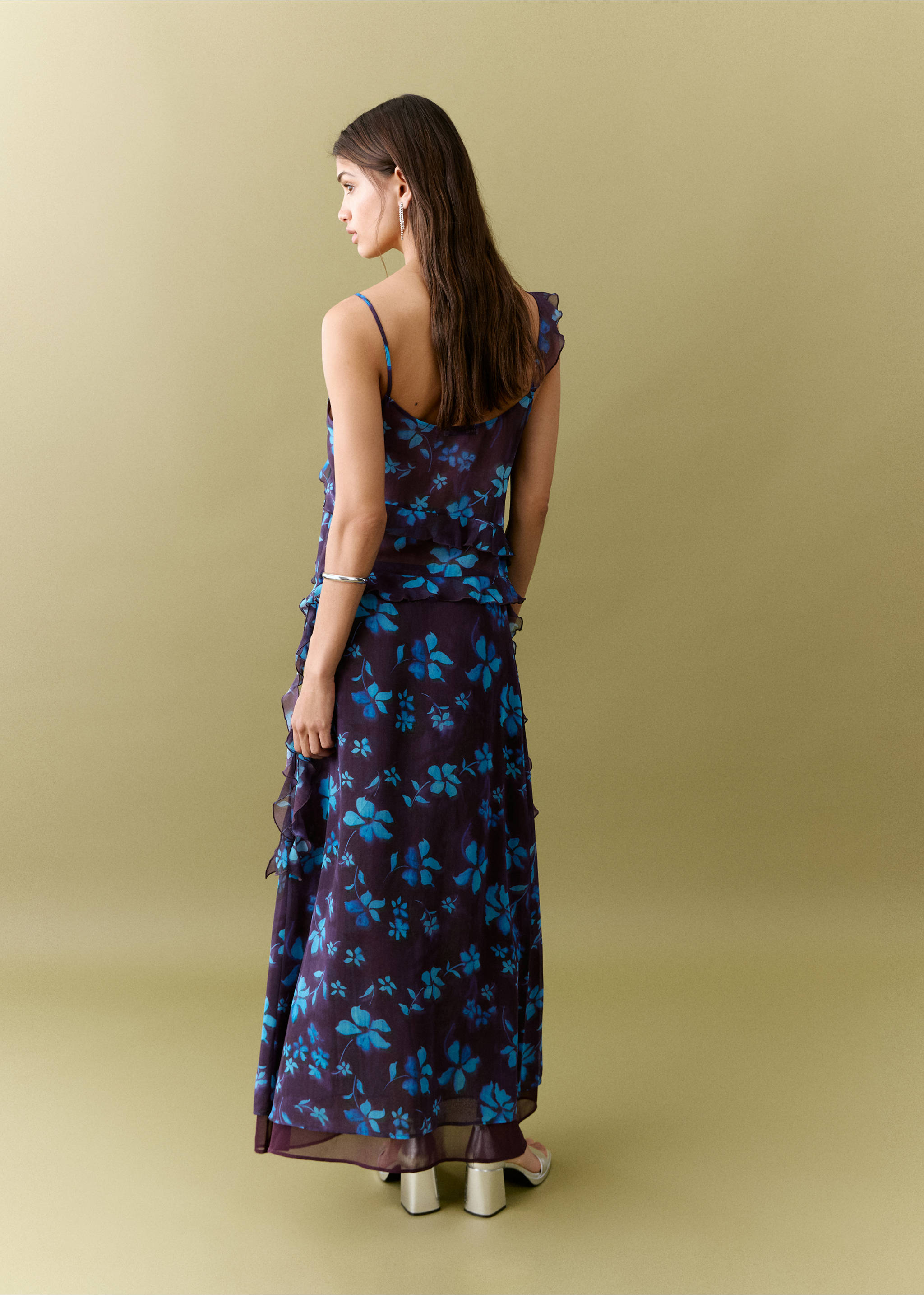 Floral print skirt - Reverse of the article, Purple. Ref: 27085837-00.