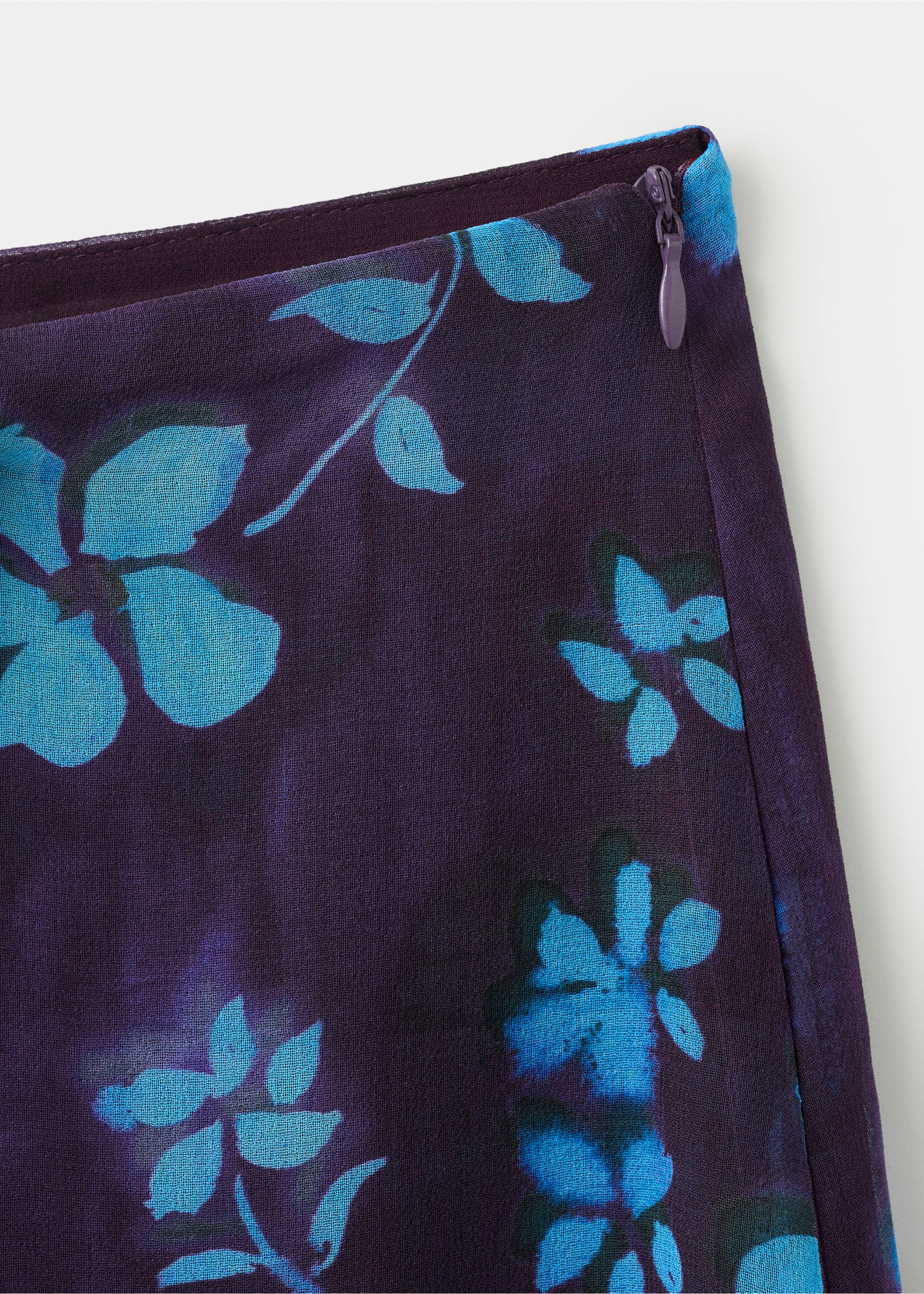 Floral print skirt - Details of the article 8, Purple. Ref: 27085837-00.