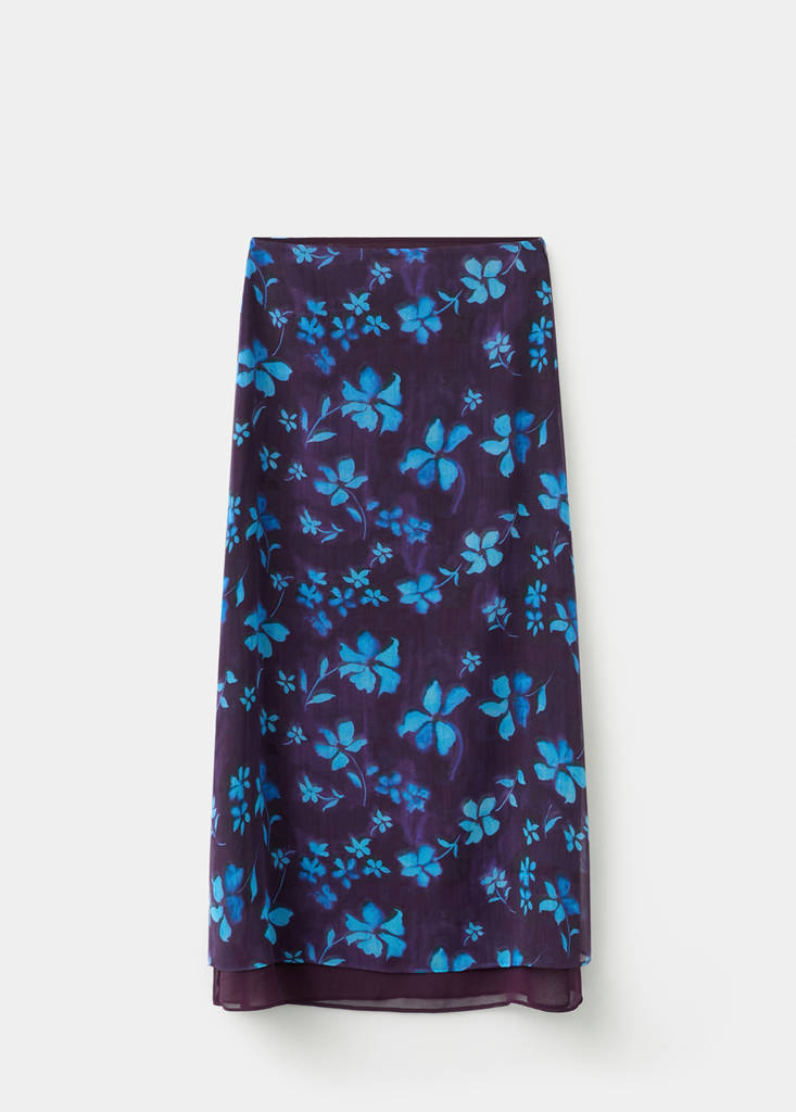 Floral print skirt — Purple