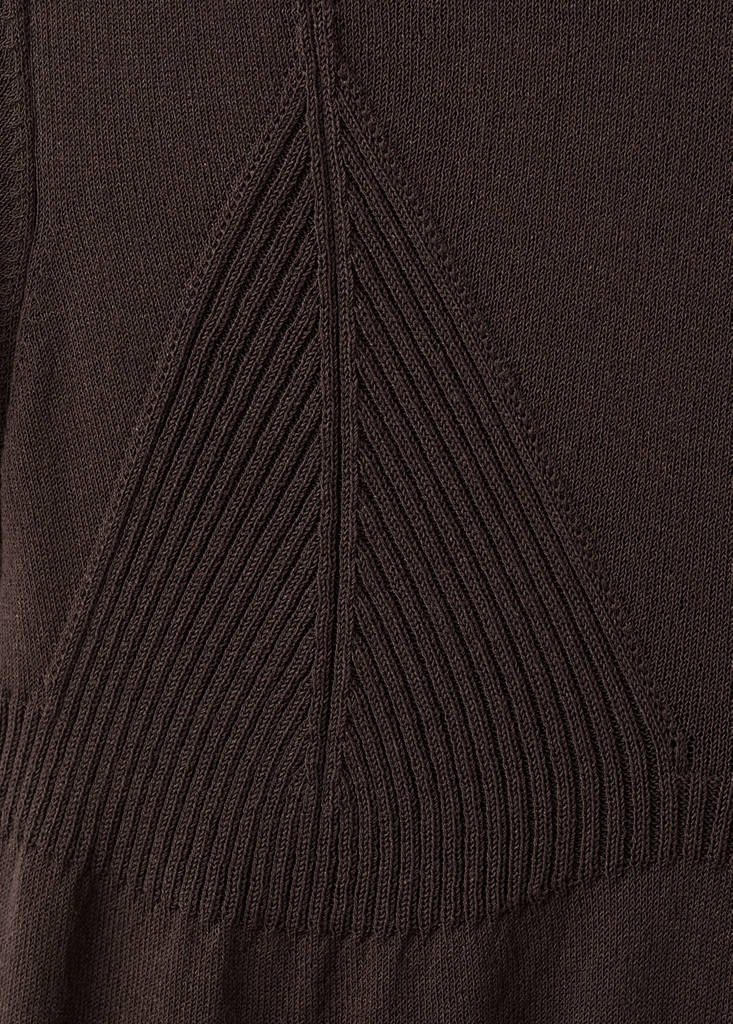 Short-sleeved knitted sweater — Brown