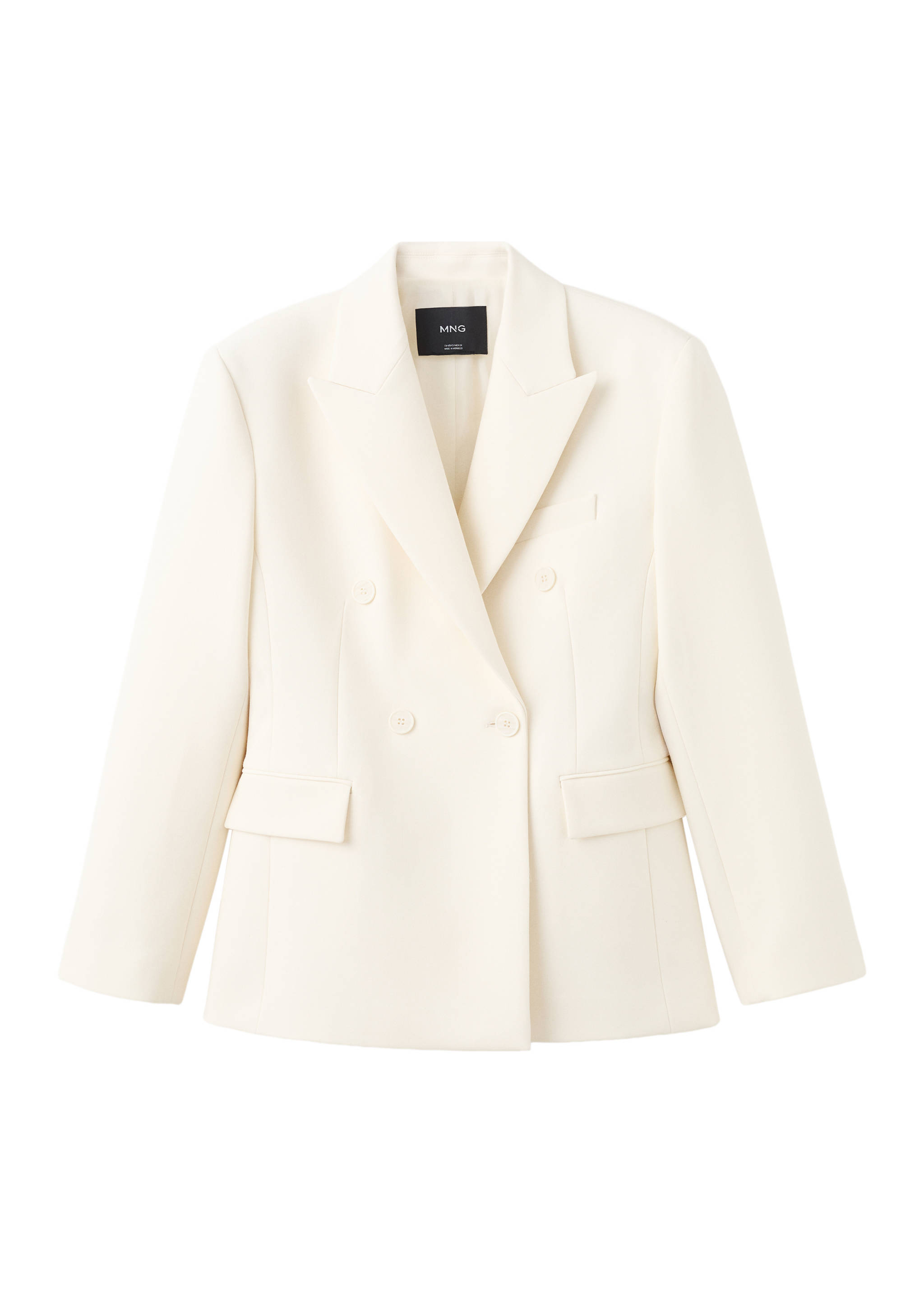 Blazer cruzada entallada - Detalle del artículo 8, Crudo. Ref: 27085843-01.