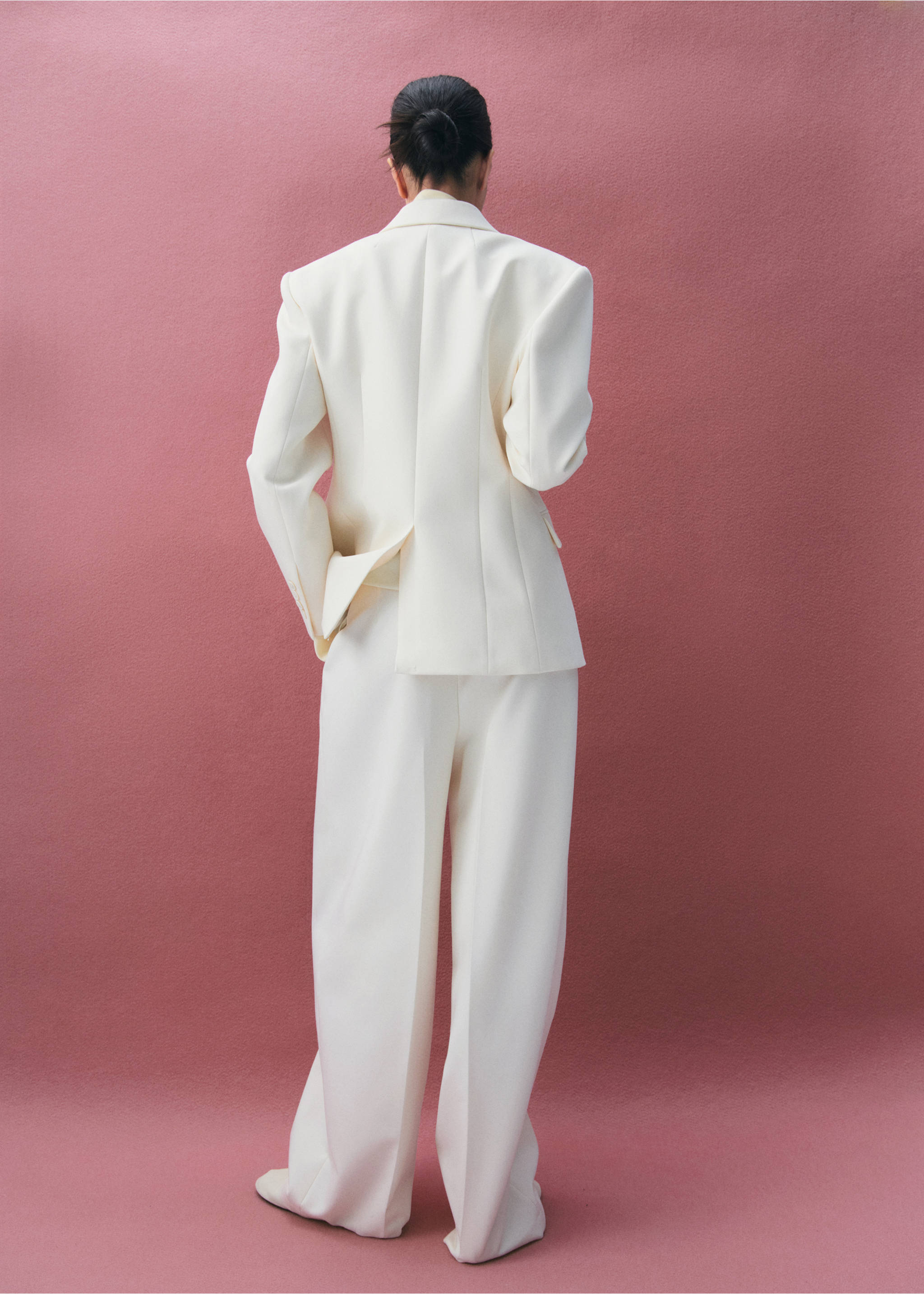 Blazer cruzada entallada - Reverso del artículo, Crudo. Ref: 27085843-04.