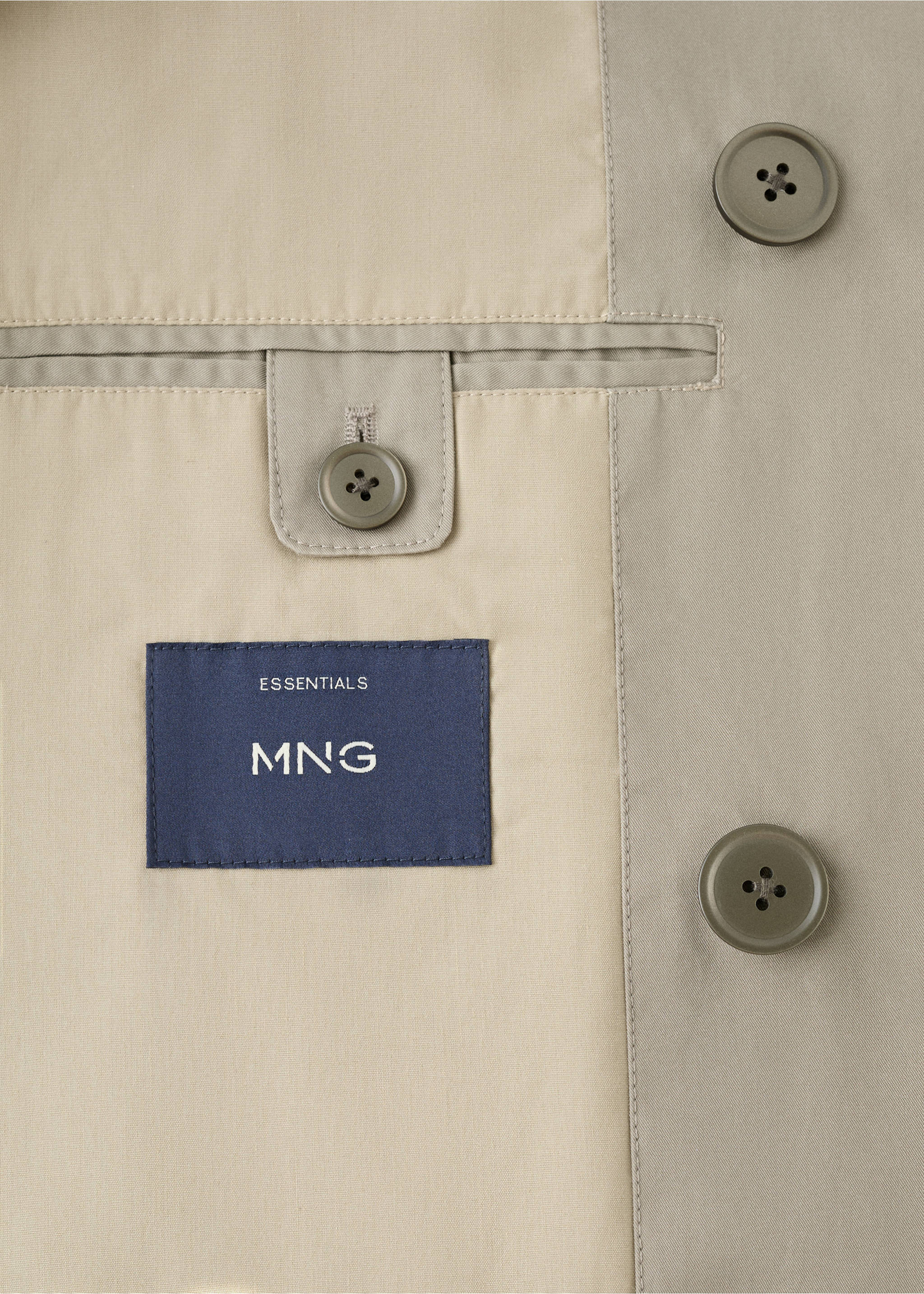Gabardina algodón 100% regular fit - Detalle del artículo 0, Marrón medio. Ref: 27085927-00.