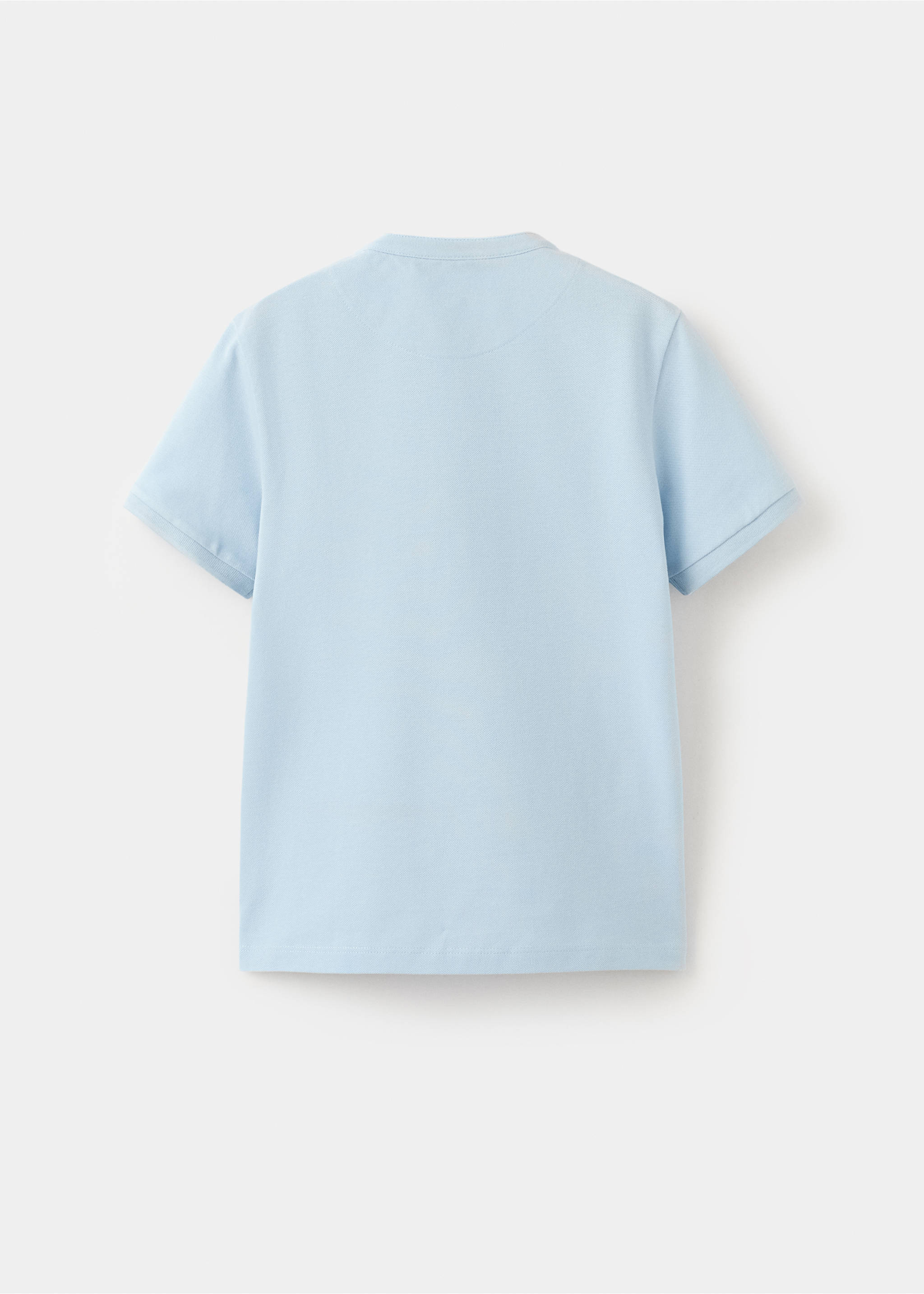 Mao collar polo shirt - Reverse of the article, Sky Blue. Ref: 27085928-00.