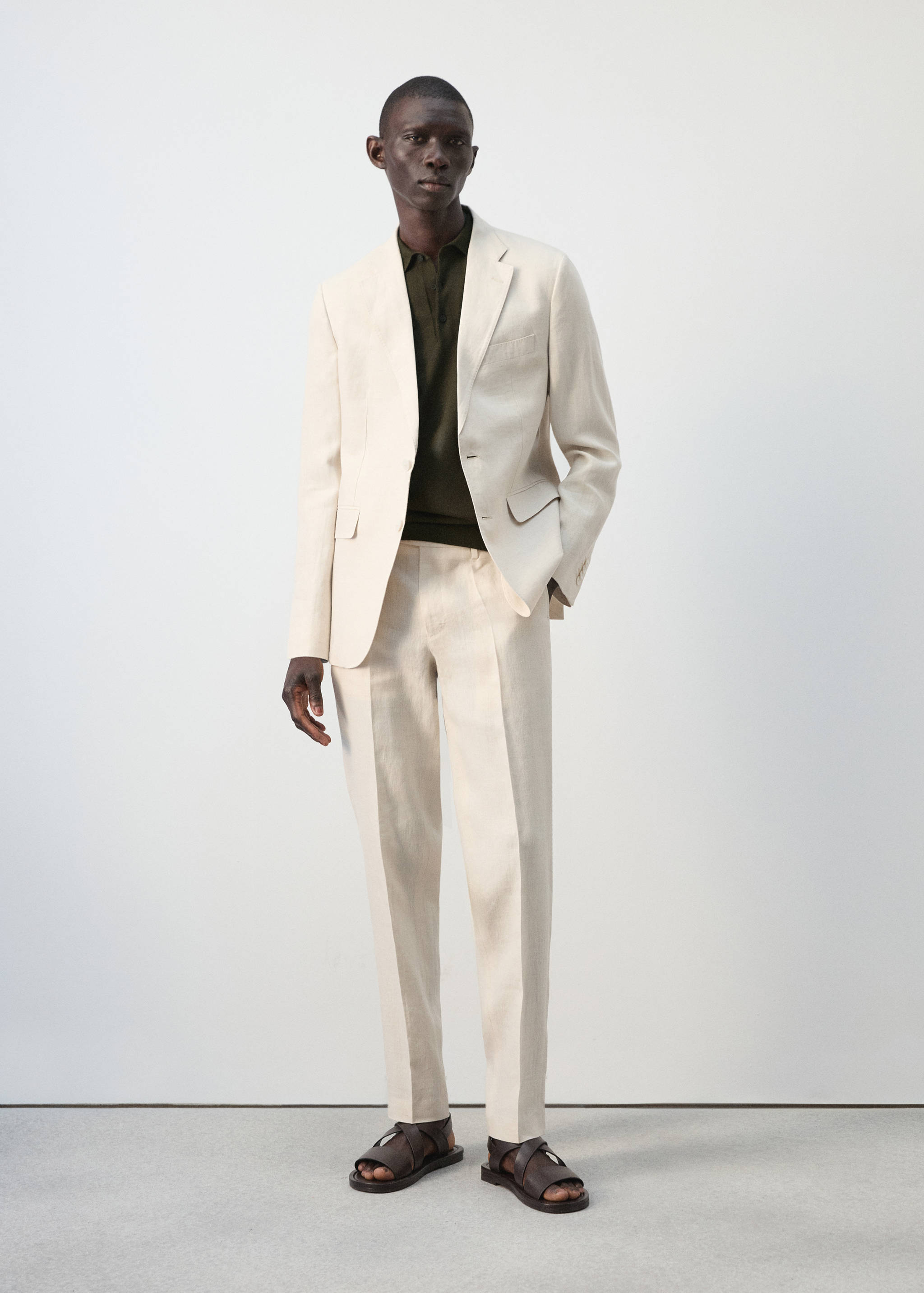 Pantalon costume Amalfi 100 % lin slim-fit - Plan général