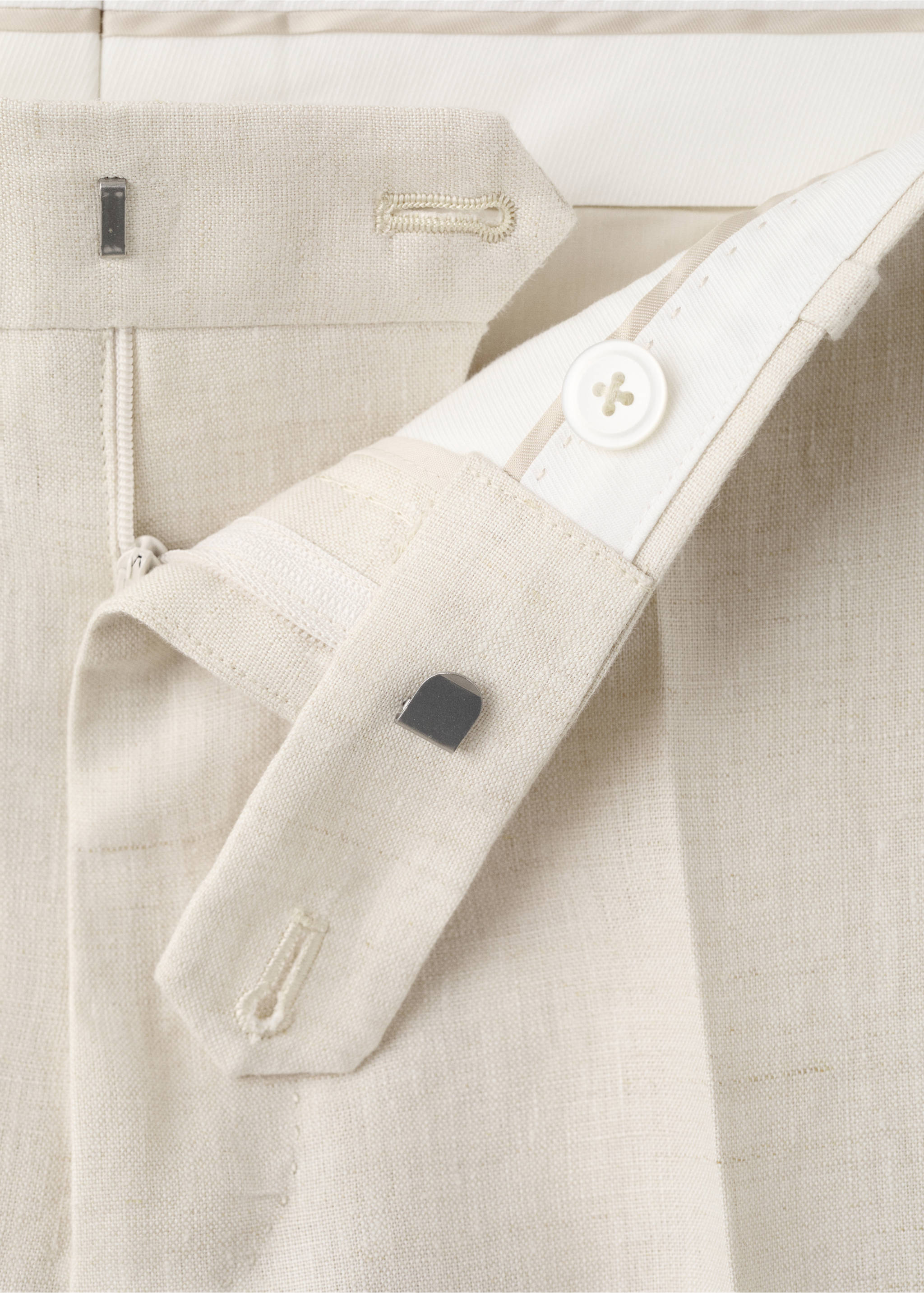 Pantalon costume Amalfi 100 % lin slim-fit - Détail de l'article 0, Écru. Ref: 27085929-00.