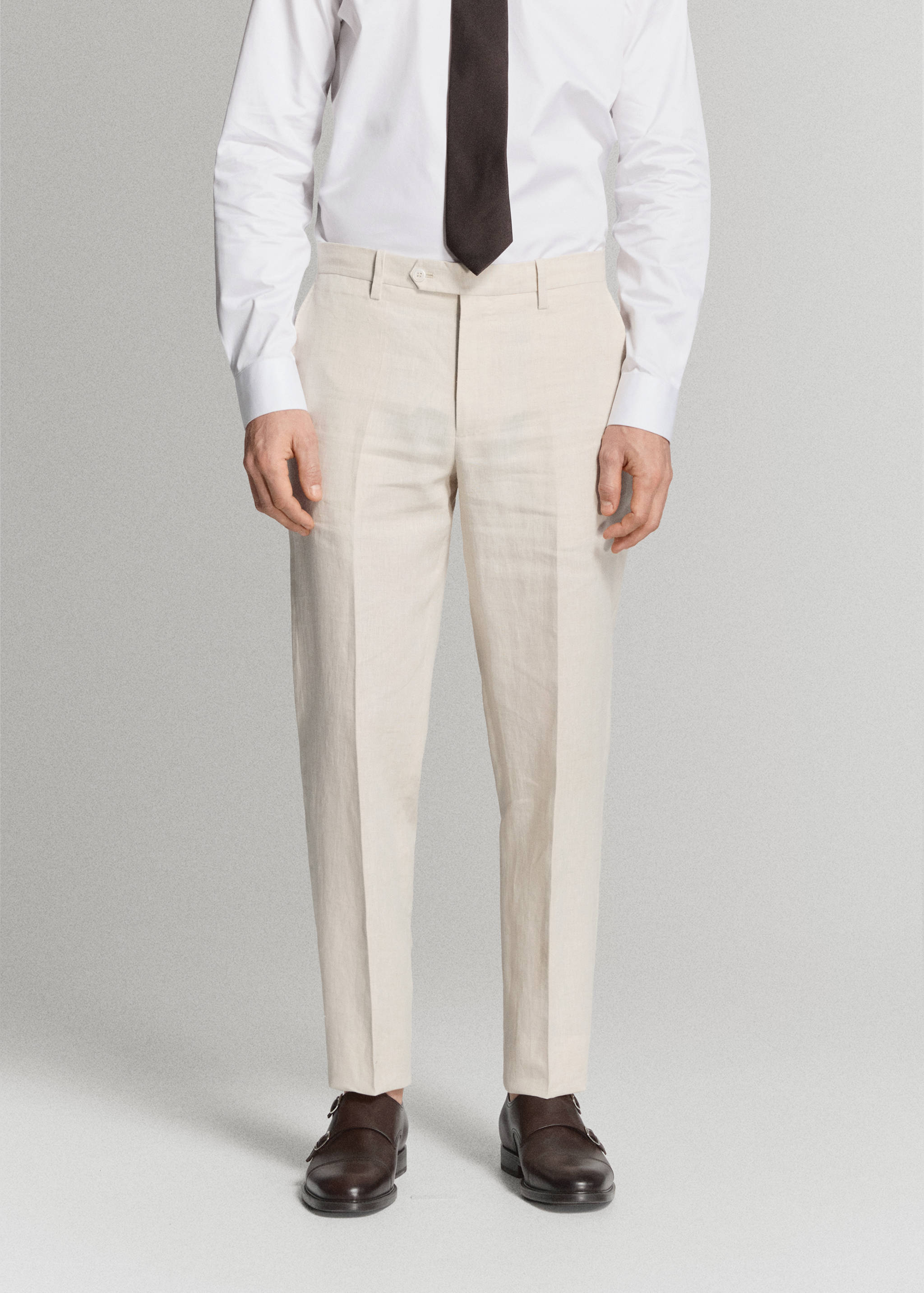 Amalfi 100% linen slim-fit suit trousers - Medium plane