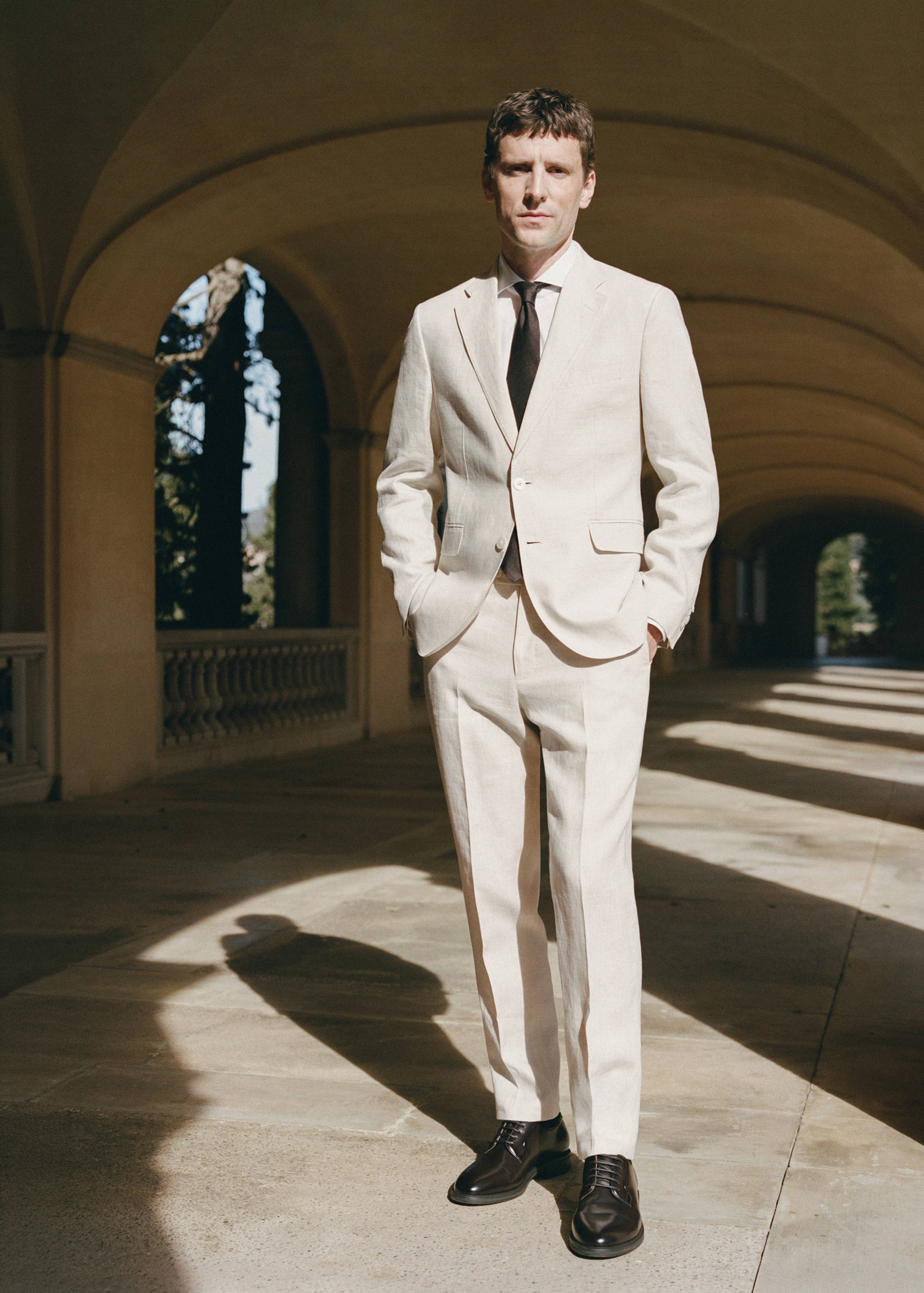 Amalfi 100% linen slim-fit suit trousers - Details of the article 7