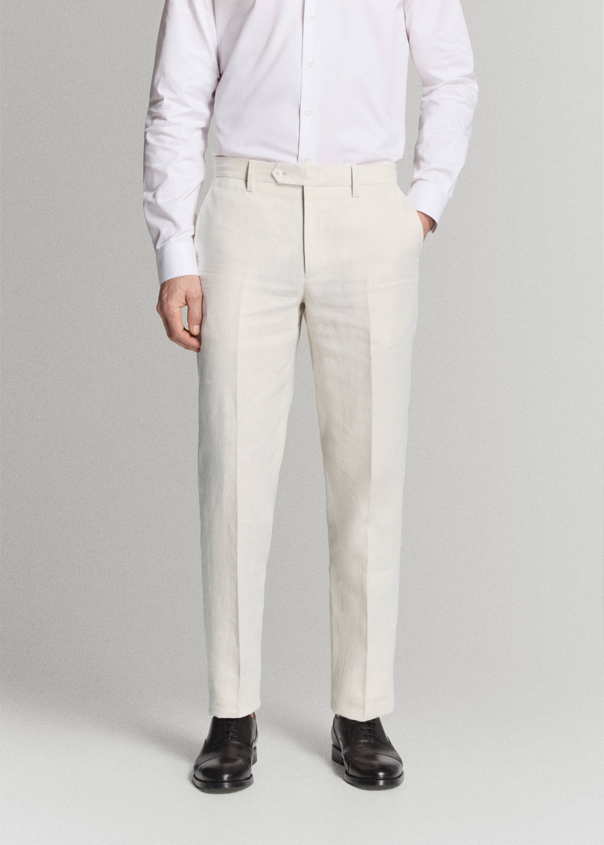 Костюмные брюки Amalfi slim fit 100% лен - Средний план