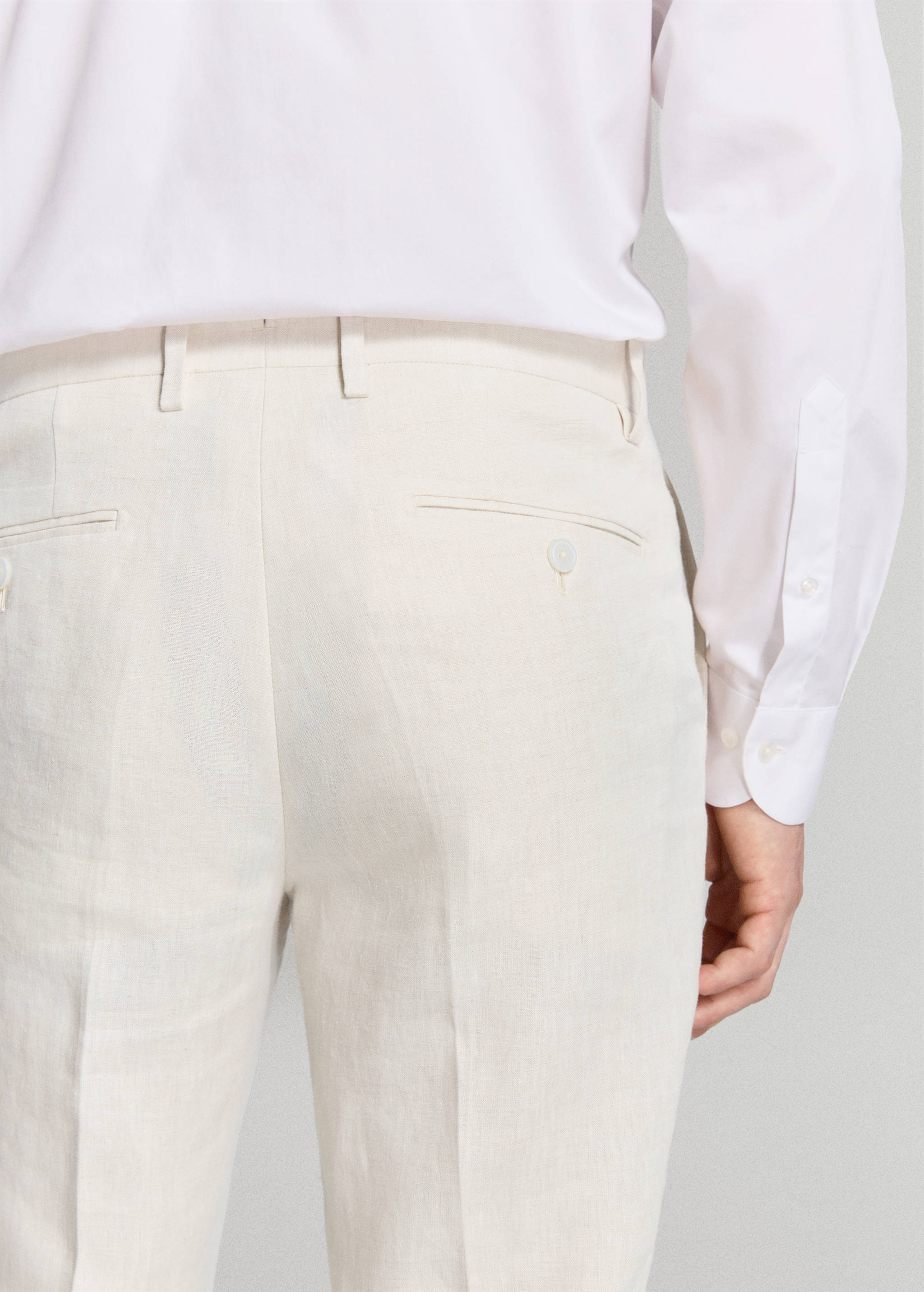 Костюмные брюки Amalfi slim fit 100% лен - Деталь изделия 3