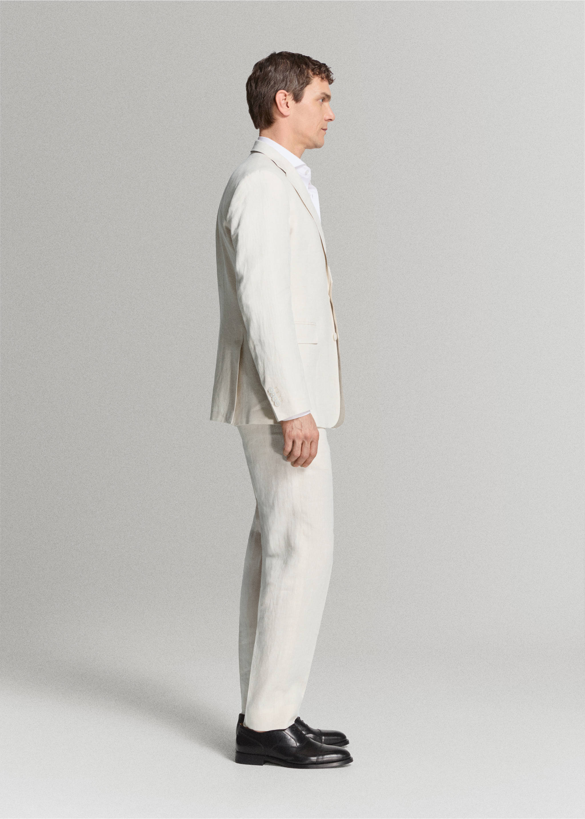 Костюмные брюки Amalfi slim fit 100% лен - Деталь изделия 4, Экрю. Ref: 27085929-03.