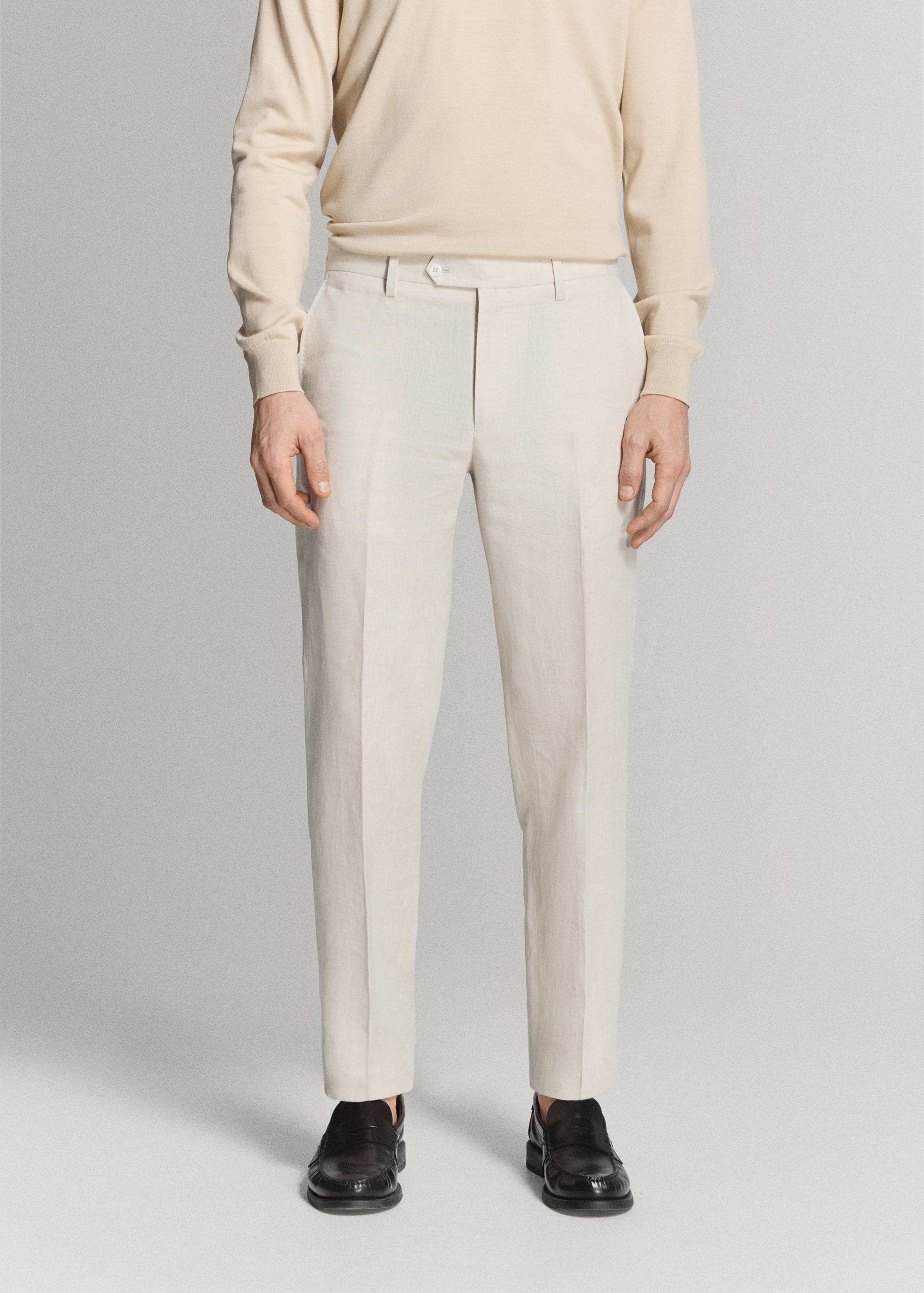Костюмные брюки Amalfi slim fit 100% лен - Средний план