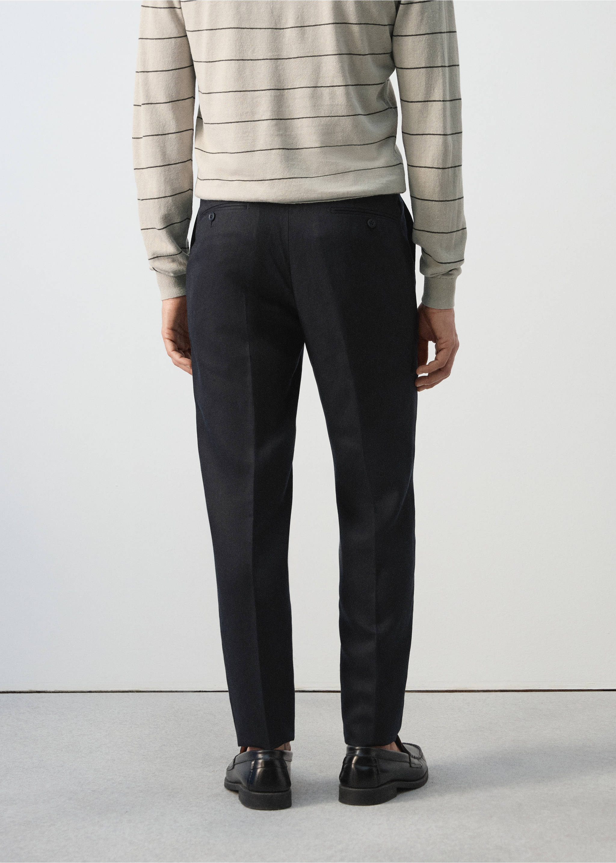 Pantalon de costume Amalfi slim fit - Verso de l’article, Bleu marine. Ref: 27085930-00.