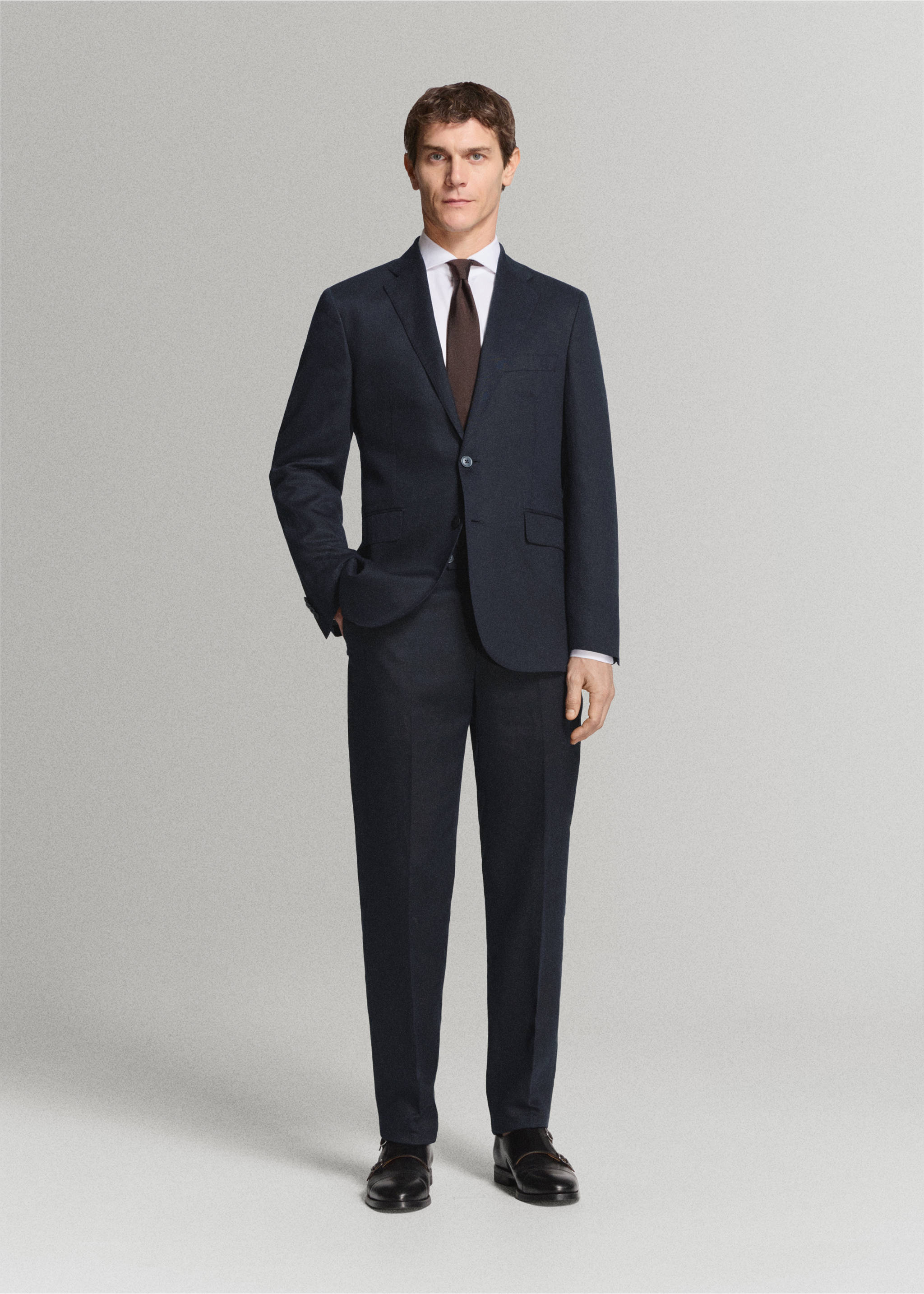 Pantalón traje Amalfi slim fit - Plano general, Azul marino. Ref: 27085930-01.