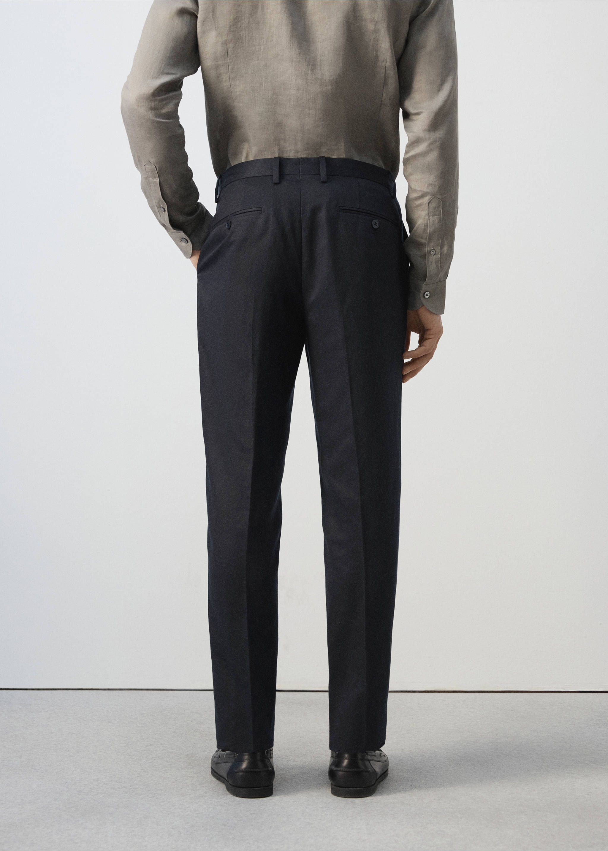 Pantalons vestit Amalfi slim fit - Revers de l'article, Blau marí. Ref: 27085930-04.