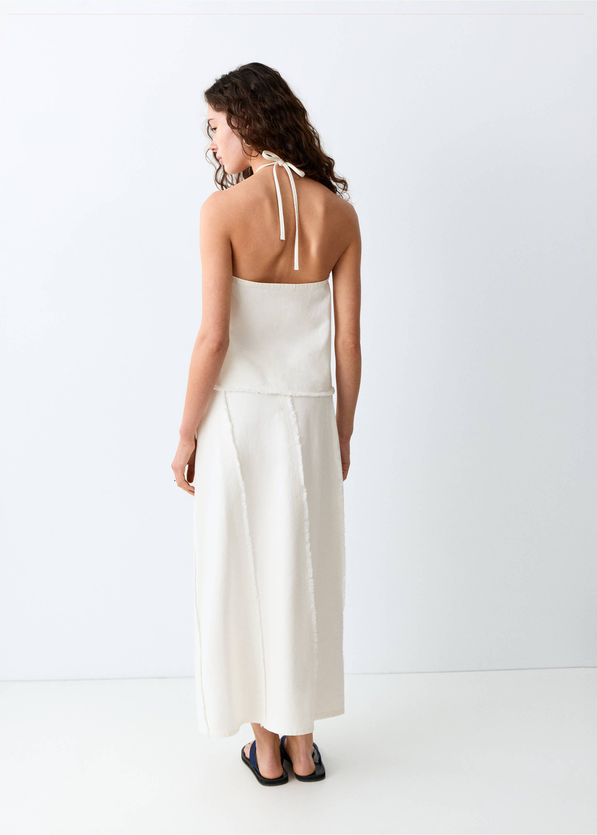 Long skirt with distressed details - Reverse of the article, Off White. Ref: 27085931-00.