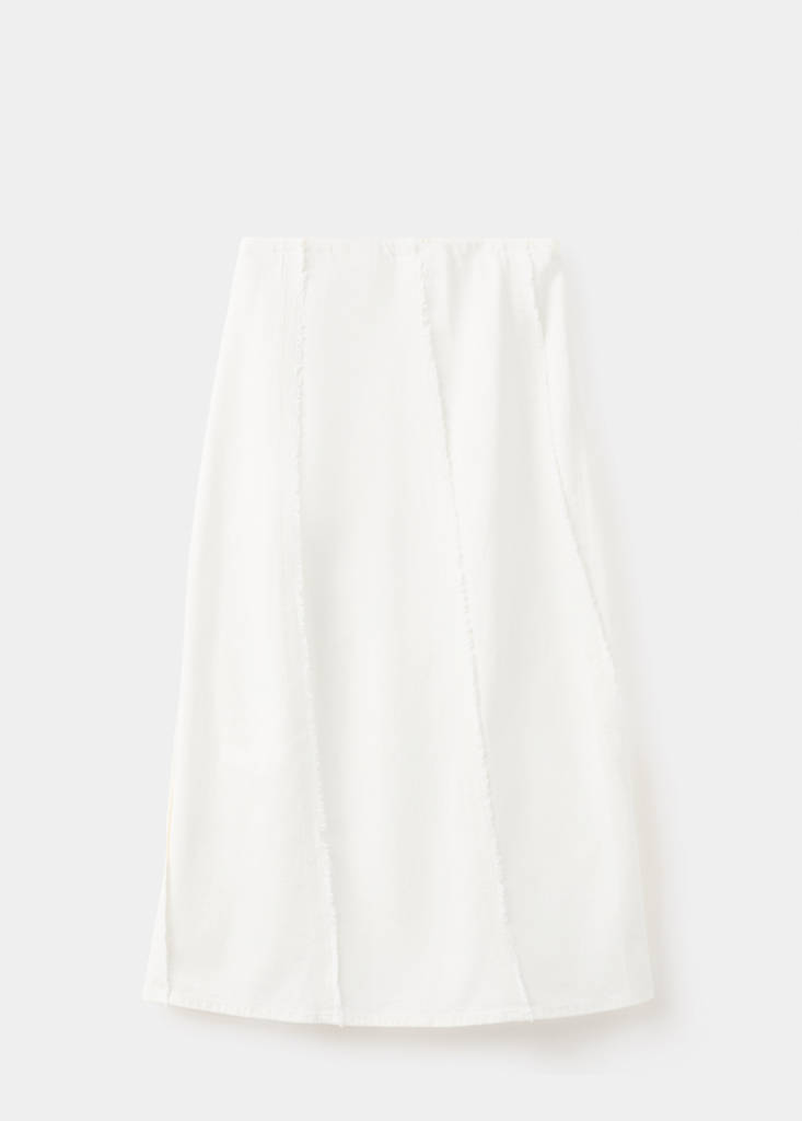 Long skirt with distressed details — Off White