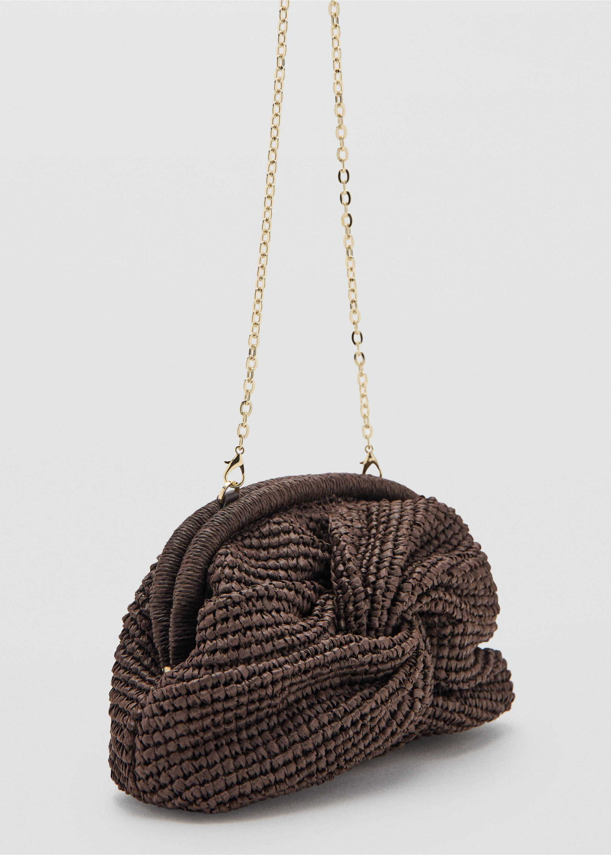 Natural fibre handbag - Medium plane, Chocolate. Ref: 27085933-00.