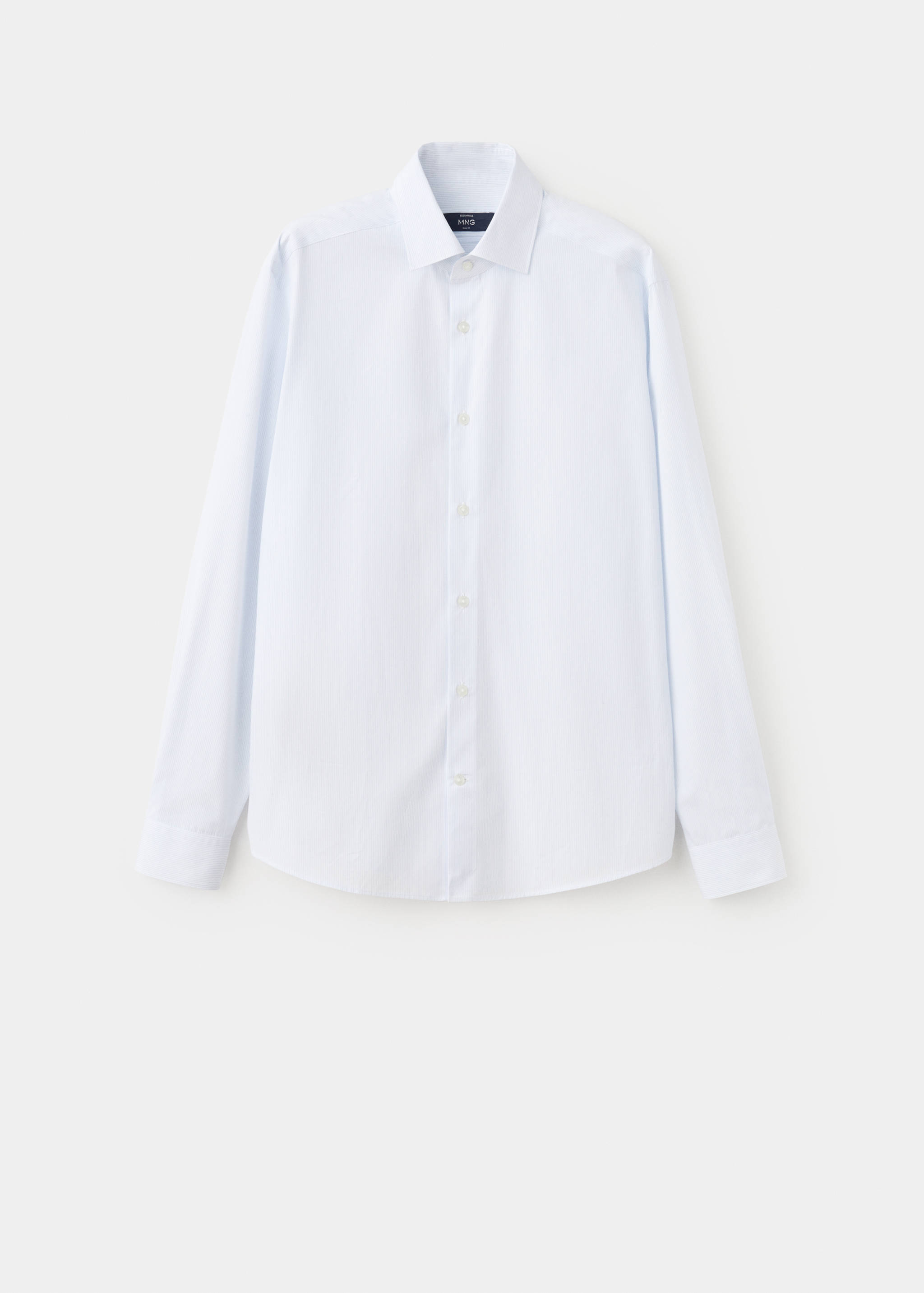 Рубашка slim fit 100% хлопок в полоску - Изделие без модели