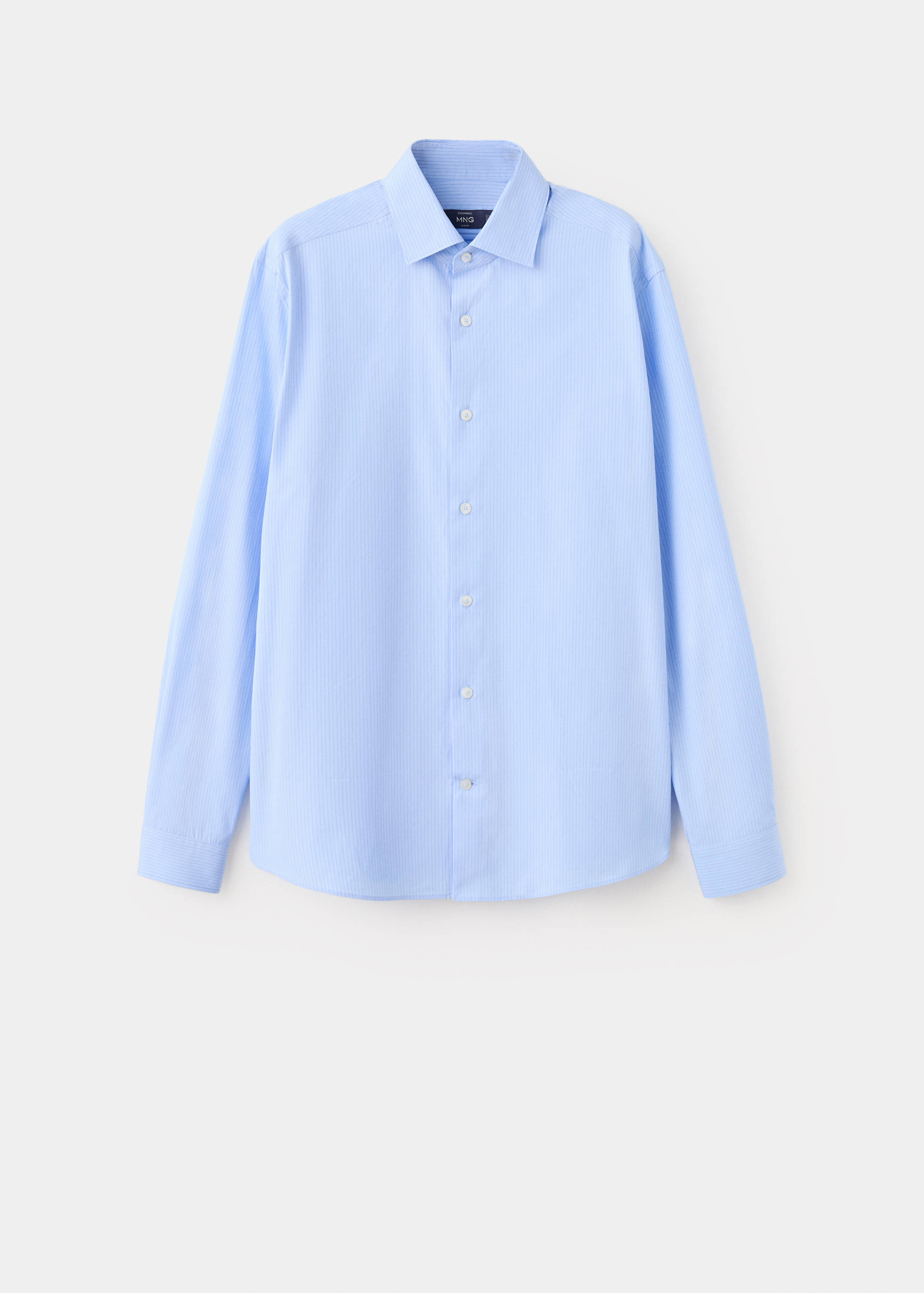 Рубашка slim fit 100% хлопок в полоску - Изделие без модели