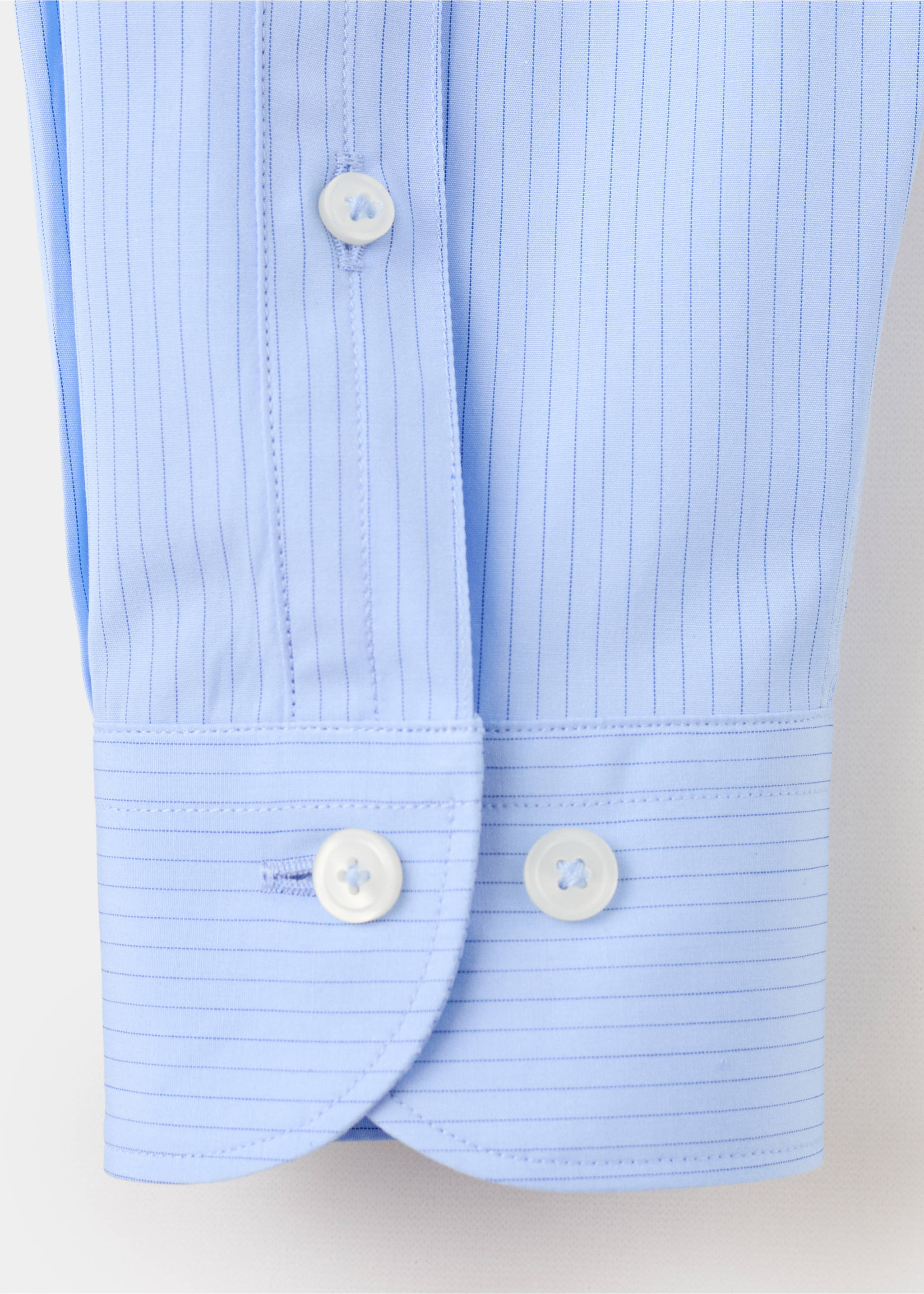Camisa  100% algodón rayas slim fit - Detalle del artículo 0, Azul celeste. Ref: 27085935-00.