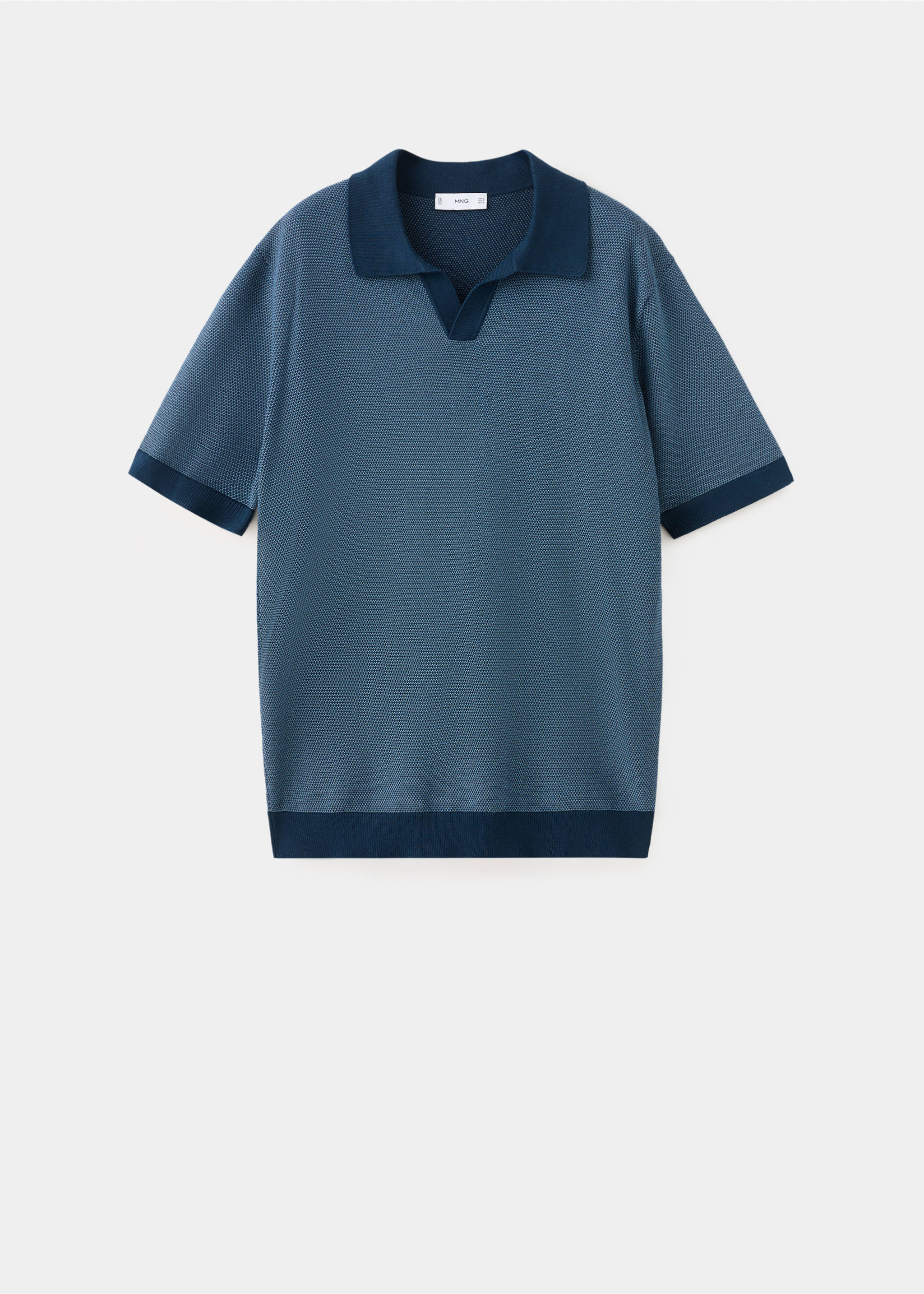 Polo 100 % coton maille combinée - Article sans modèle, Bleu marine. Ref: 27085936-00.