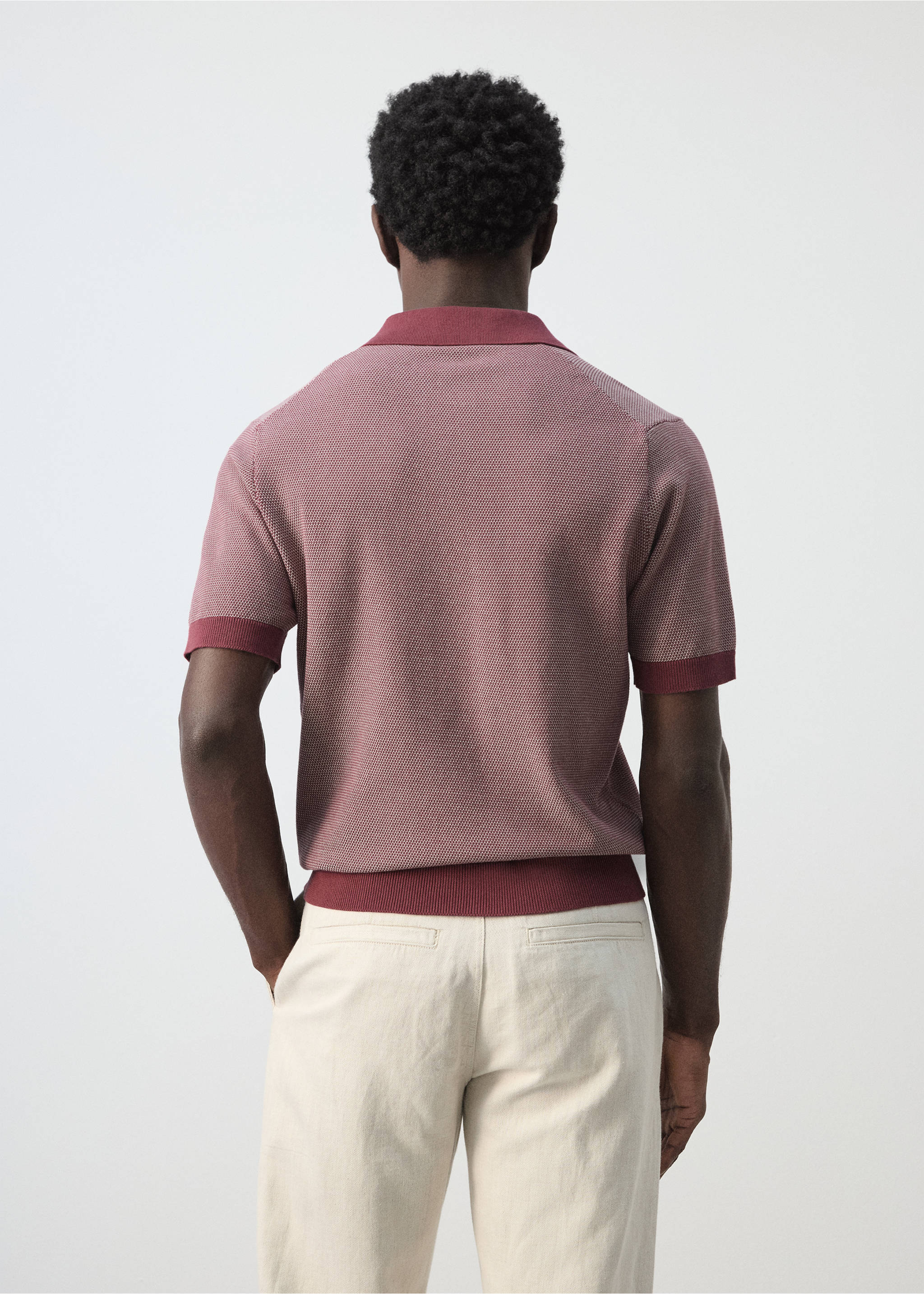 100% cotton jersey polo shirt - Reverse of the article, Plum. Ref: 27085936-00.