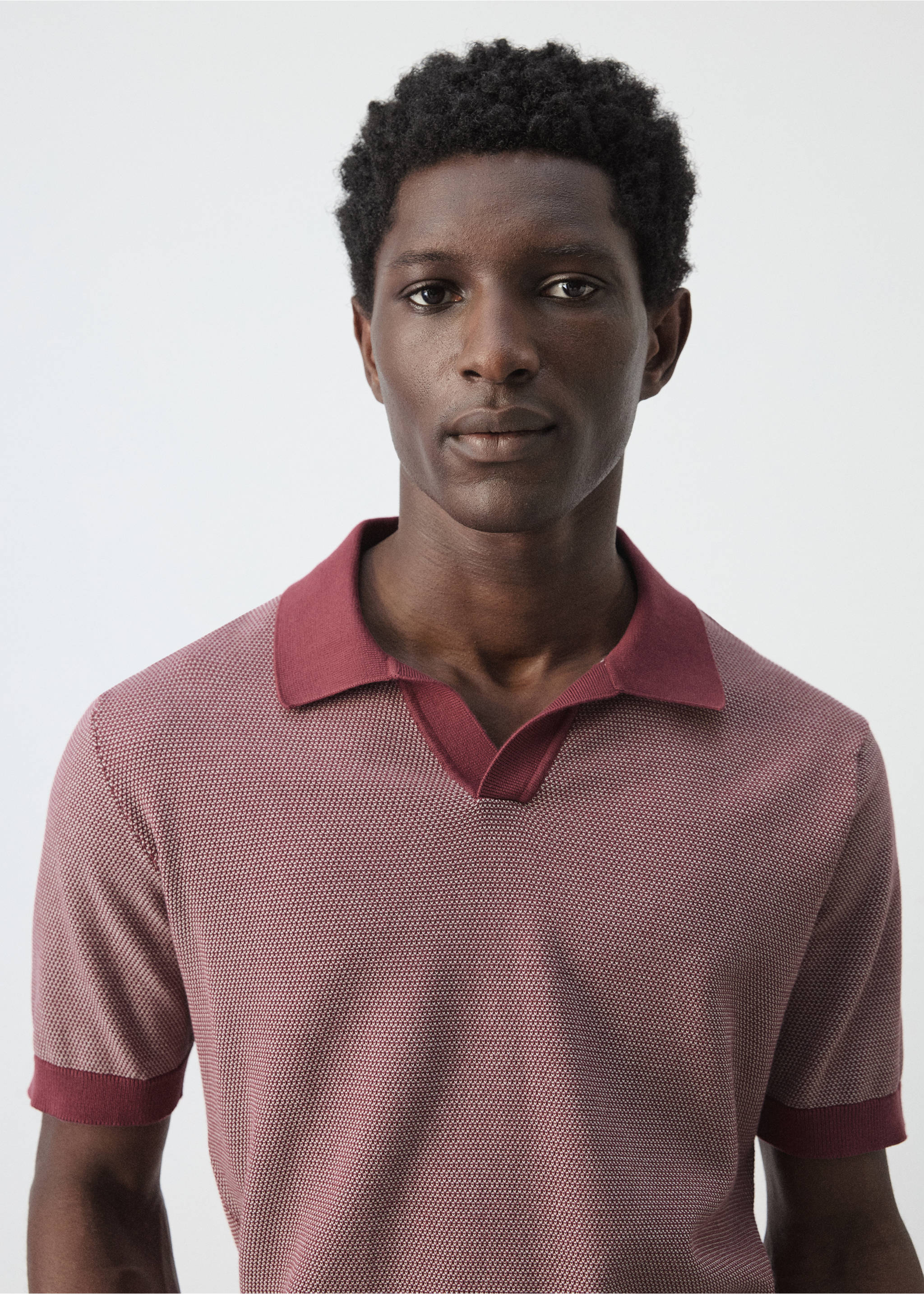 100% cotton jersey polo shirt - Details of the article 1, Plum. Ref: 27085936-00.