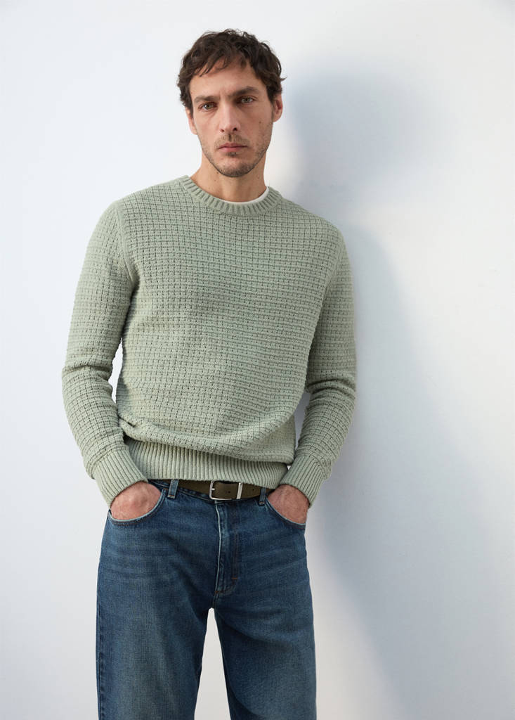 Openwork knit sweater — Mint Green